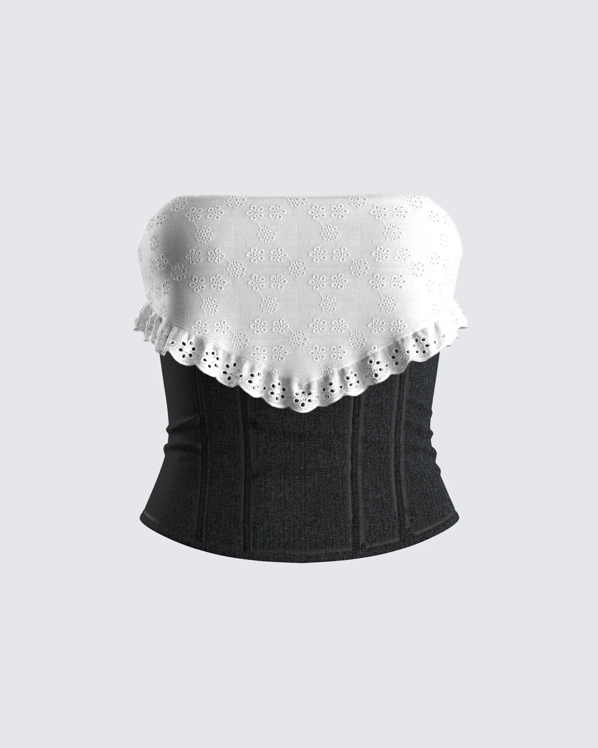 100-padma-multi-eyelet-denim-tube-top-1.webp Padma Multi Eyelet Denim Tube Top