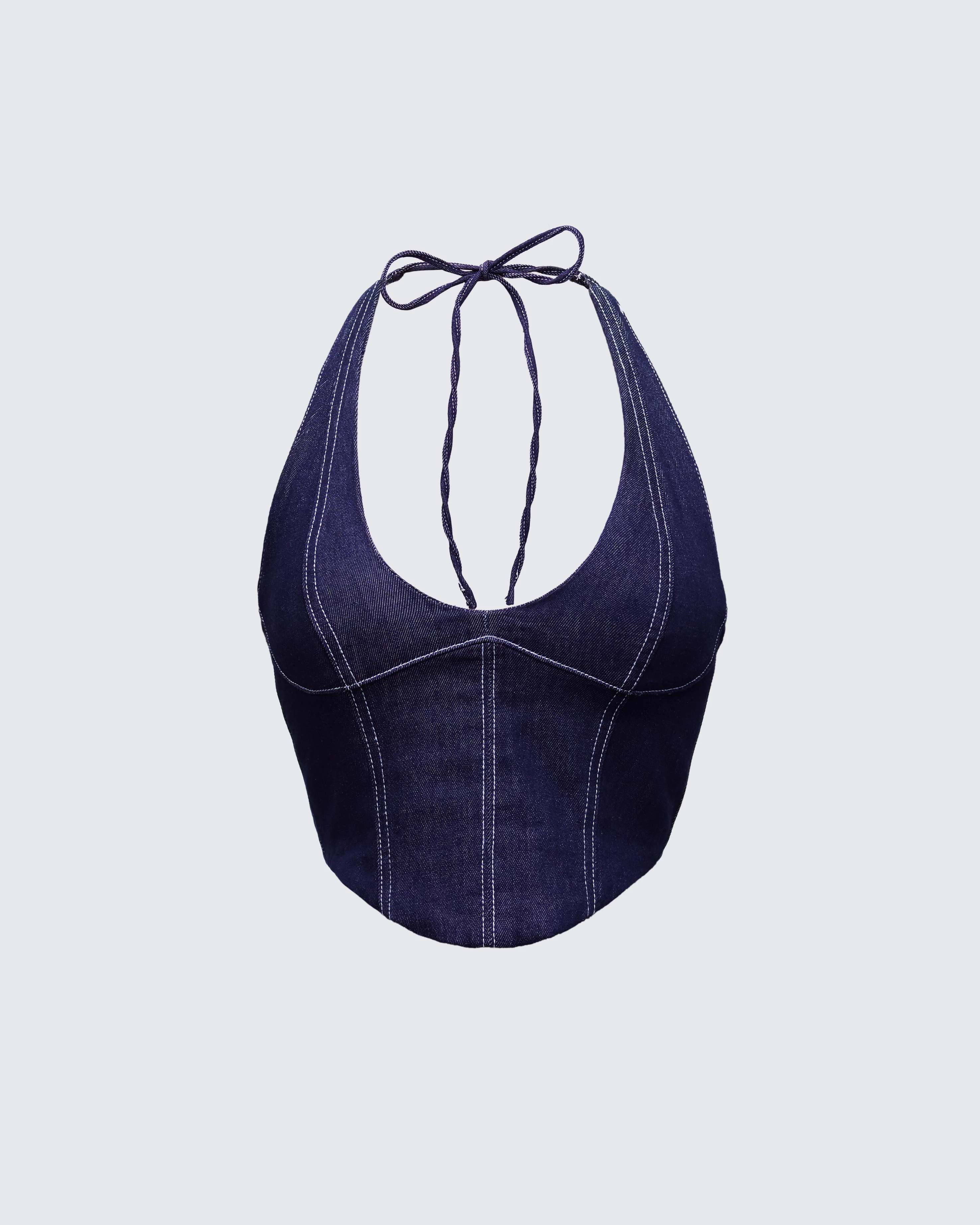 Harley Blue Denim Halter Top