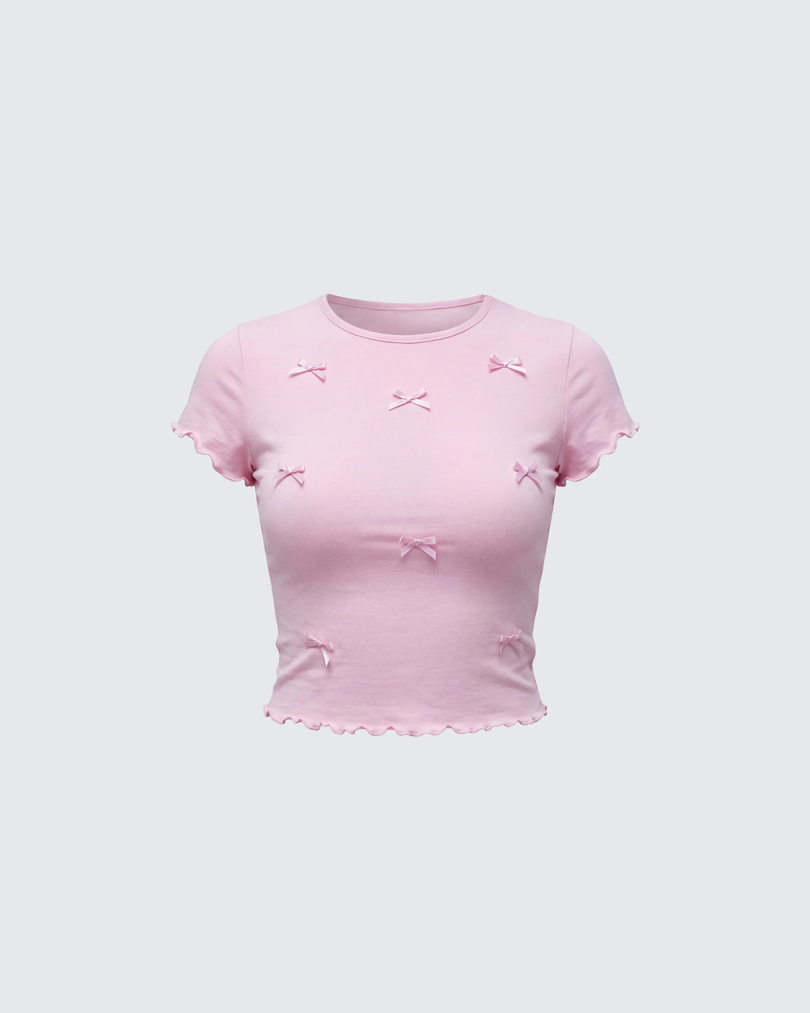 Hila Pink Bow Trimmed Tee