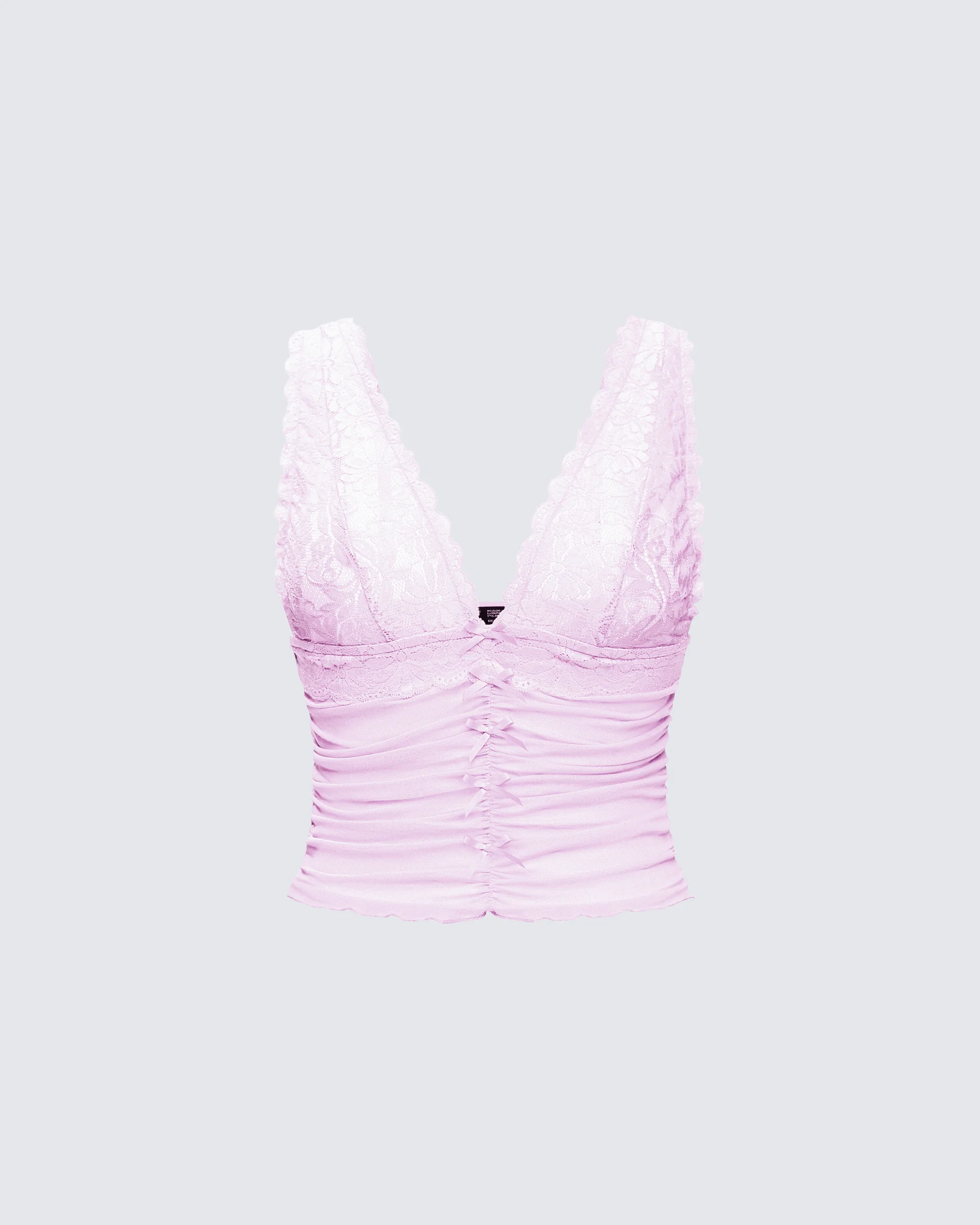 Hyacinth Pink Floral Bow Detail Top