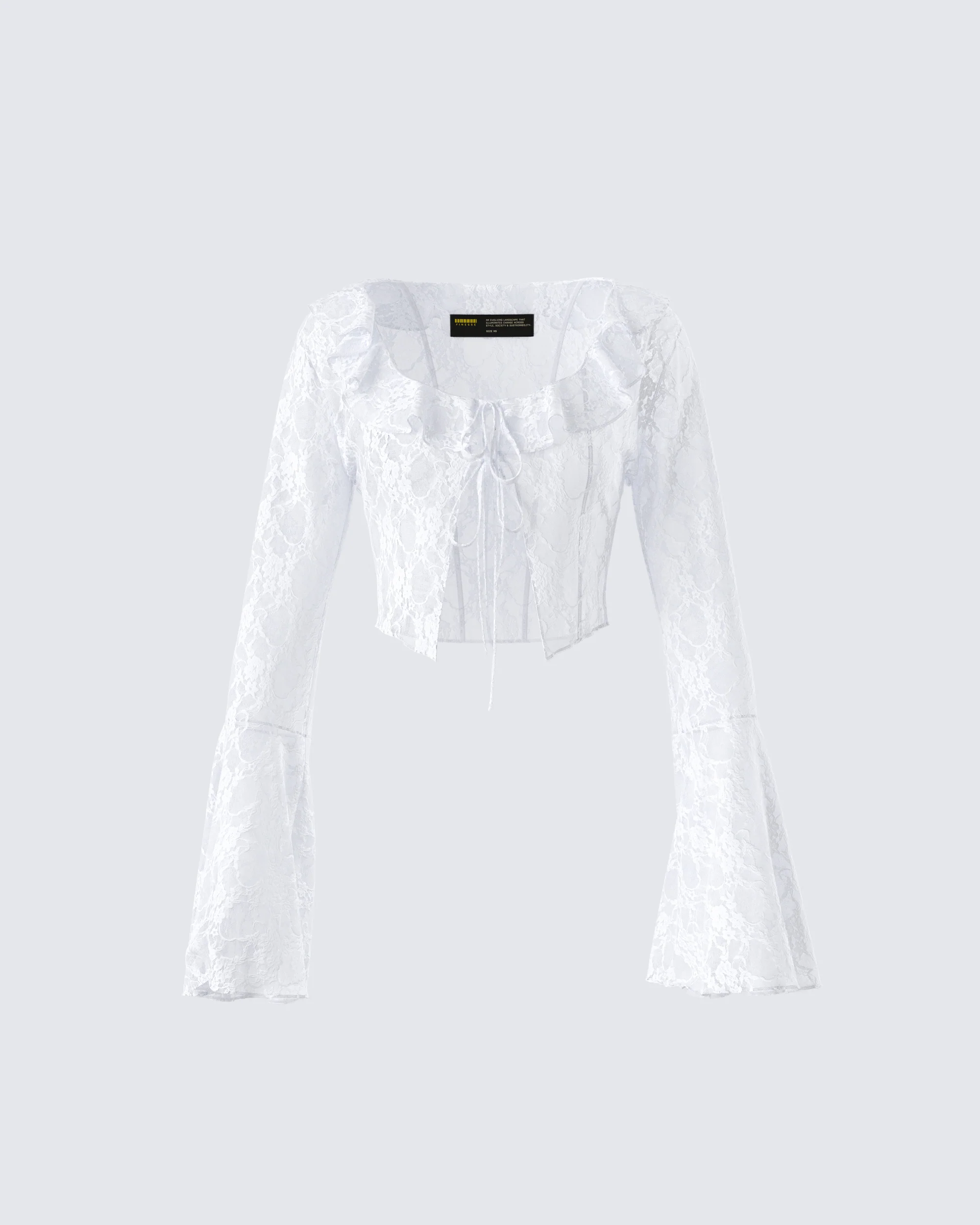 Juliet White Lace Ruffle Top