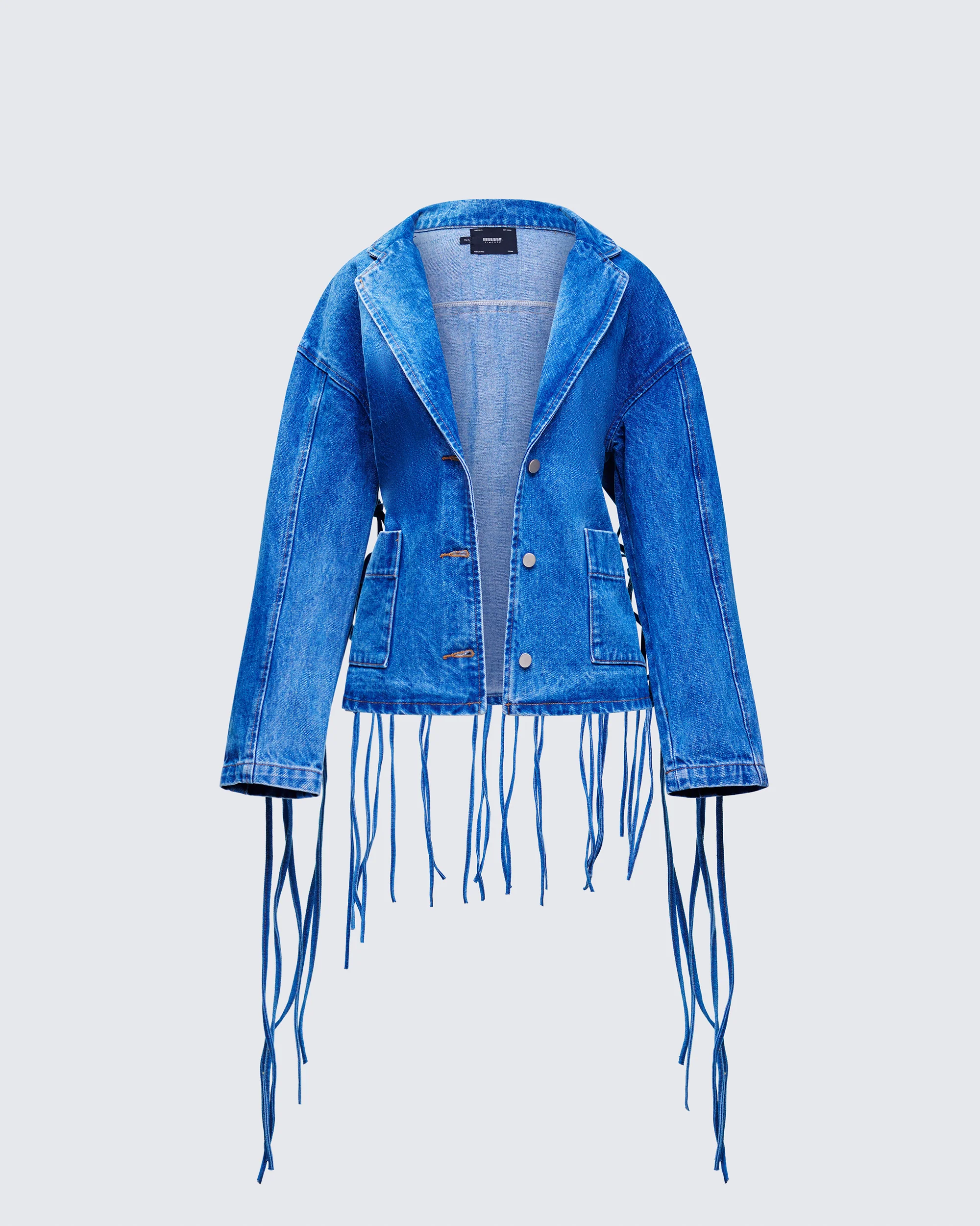 Kumi Blue Denim Macrame Jacket