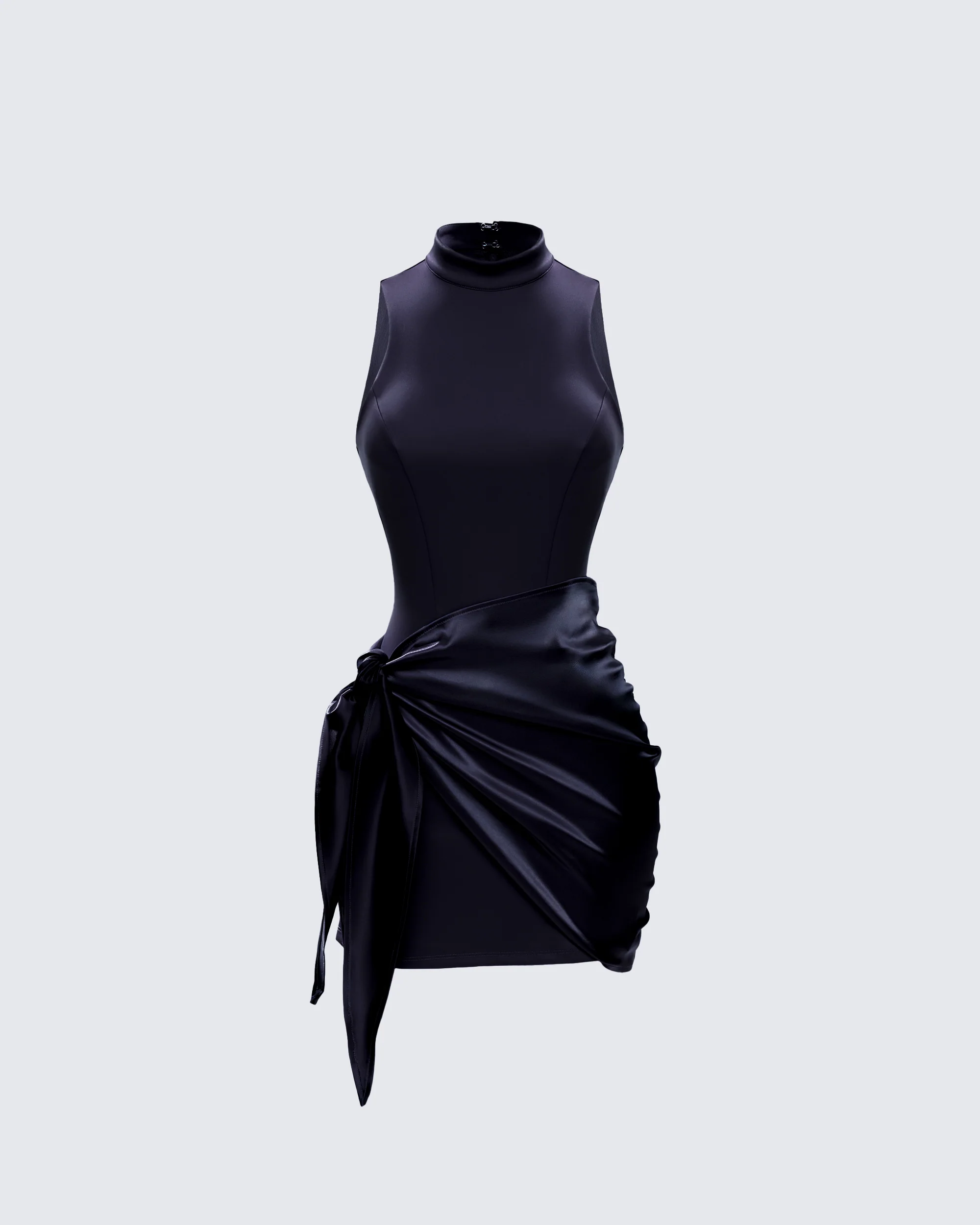 Lindsey Black Wrap Mini Dress