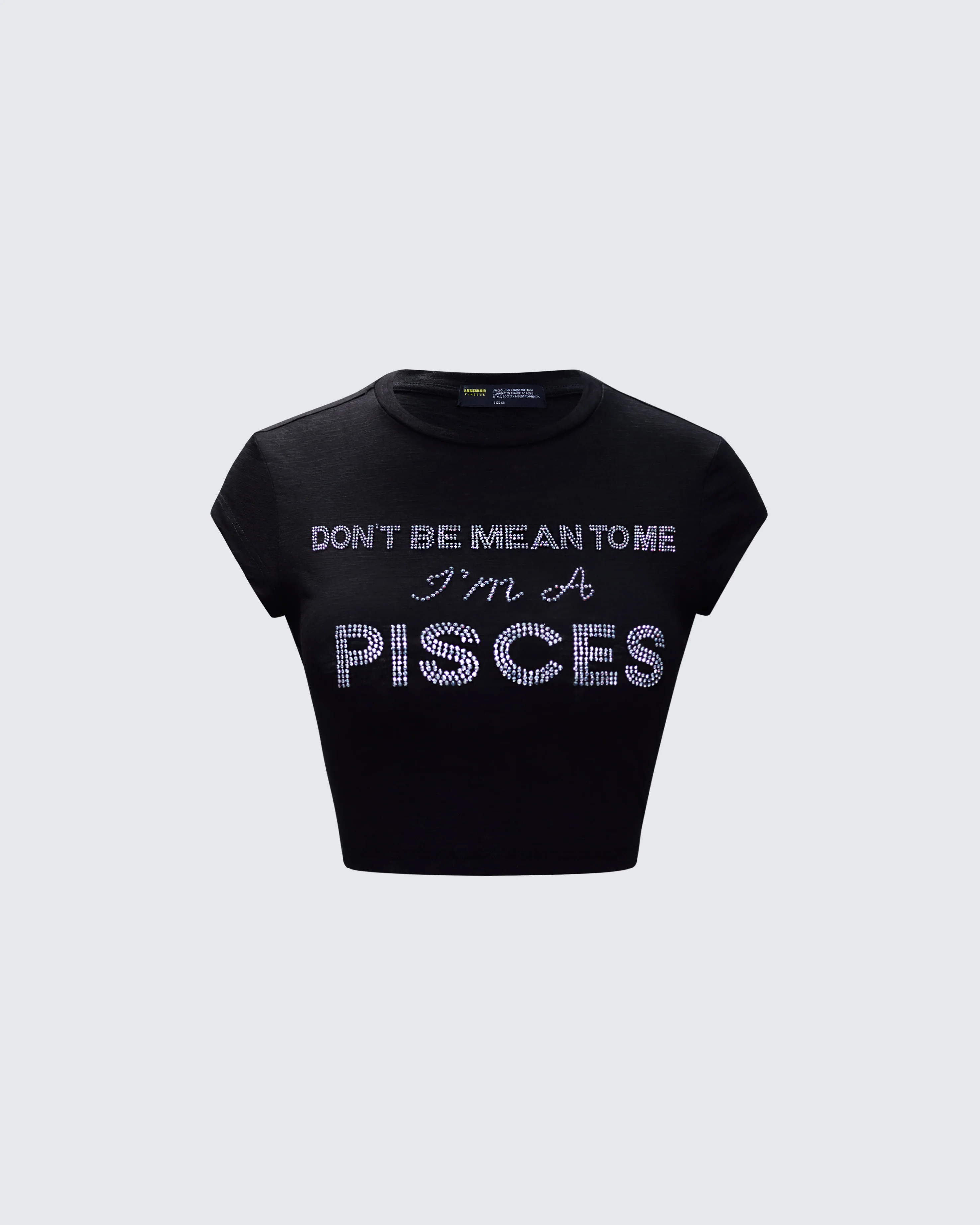 Shirin Black Pisces Rhinestone Top