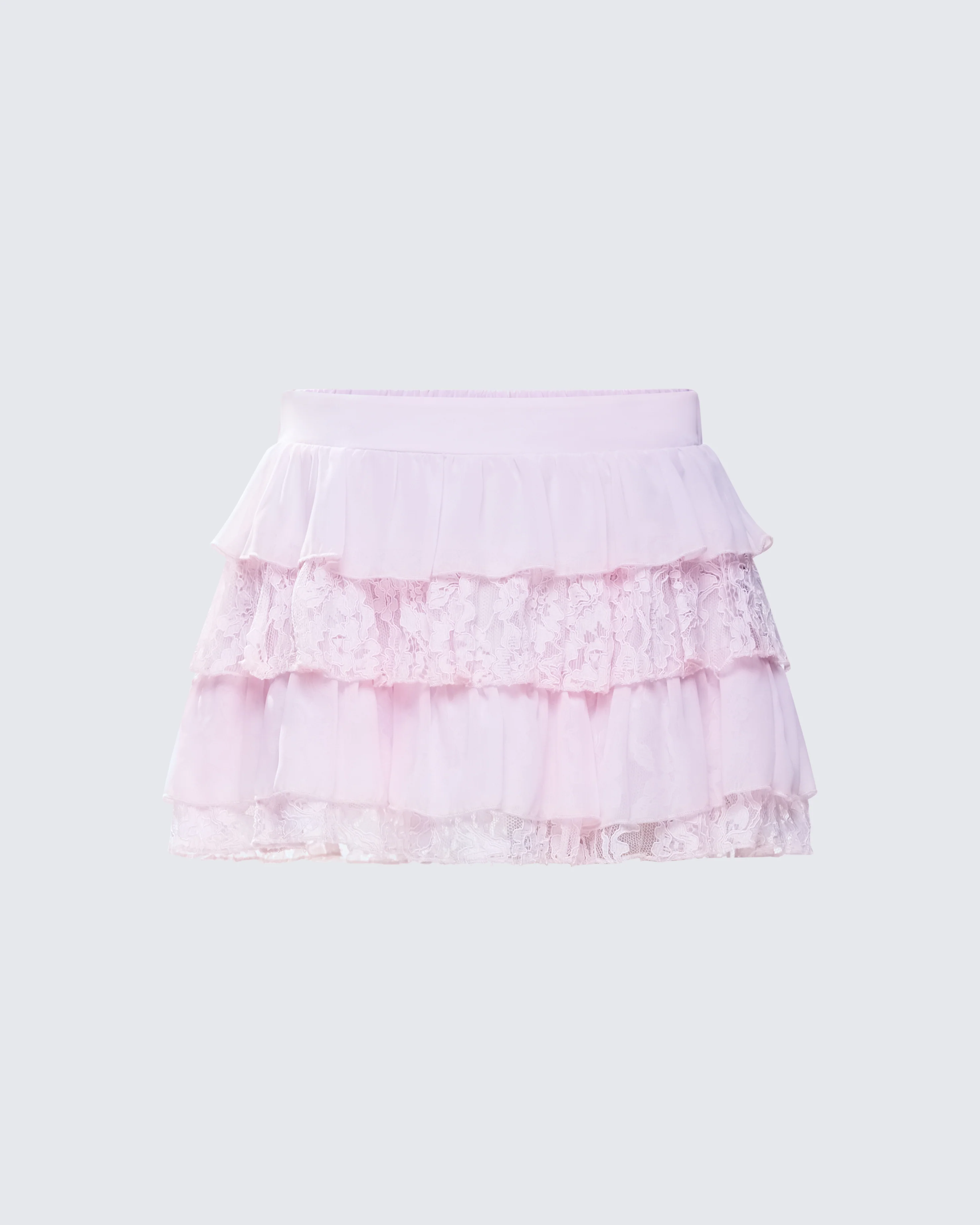 Maris Pink Tiered Ruffle Mini Skirt