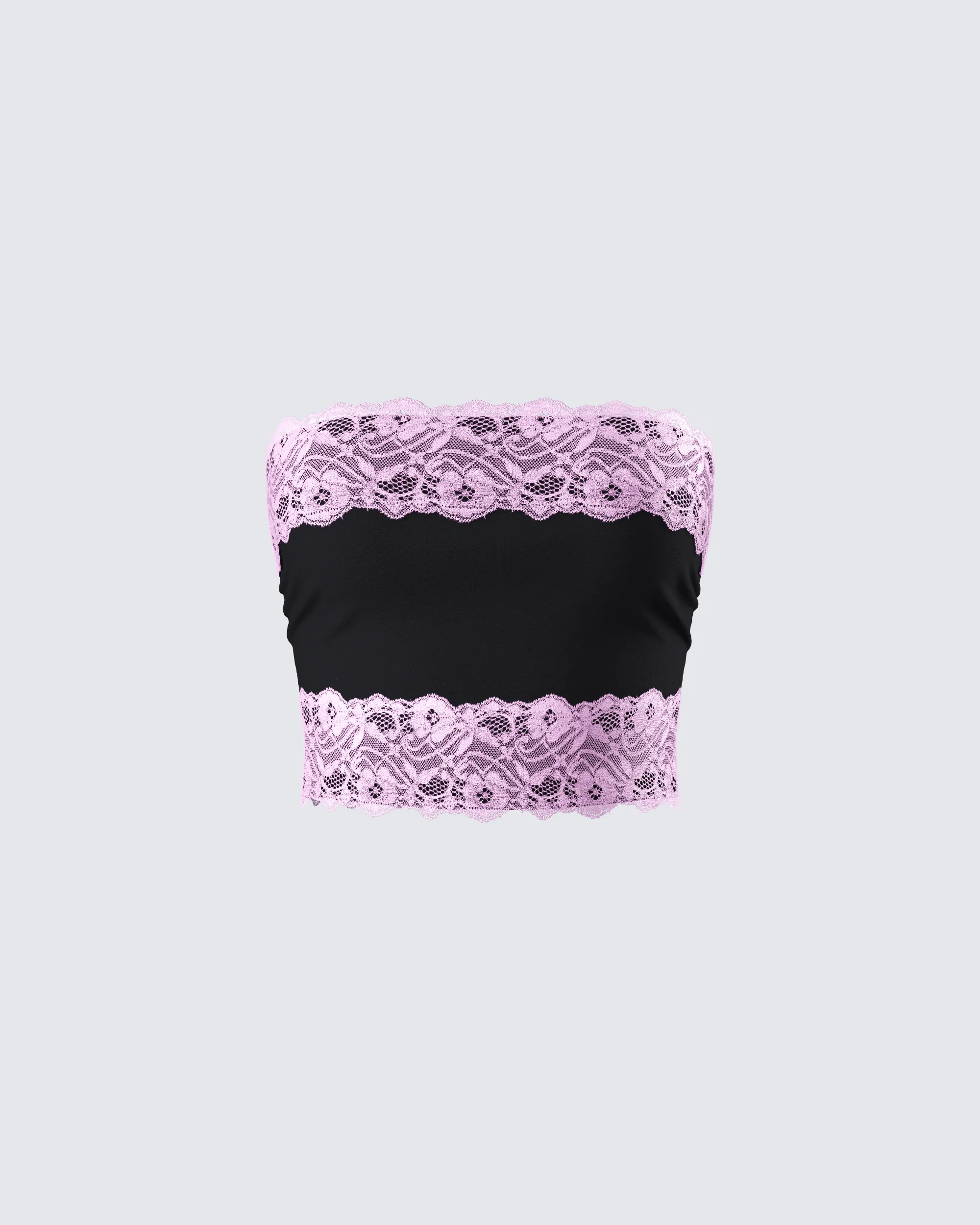 Michele Black Lace Trim Top