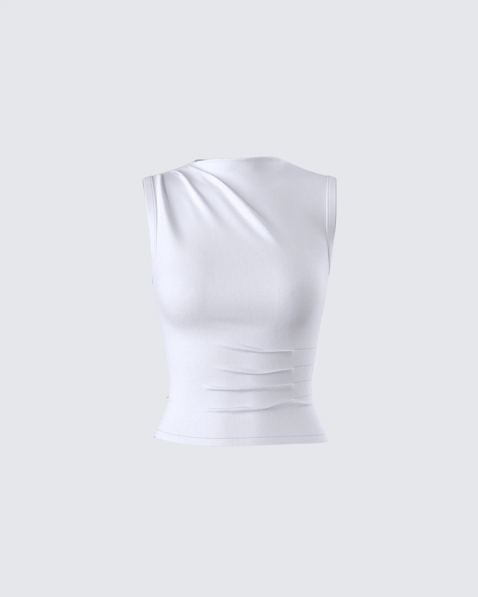 Norah Light Grey Pleated Top
