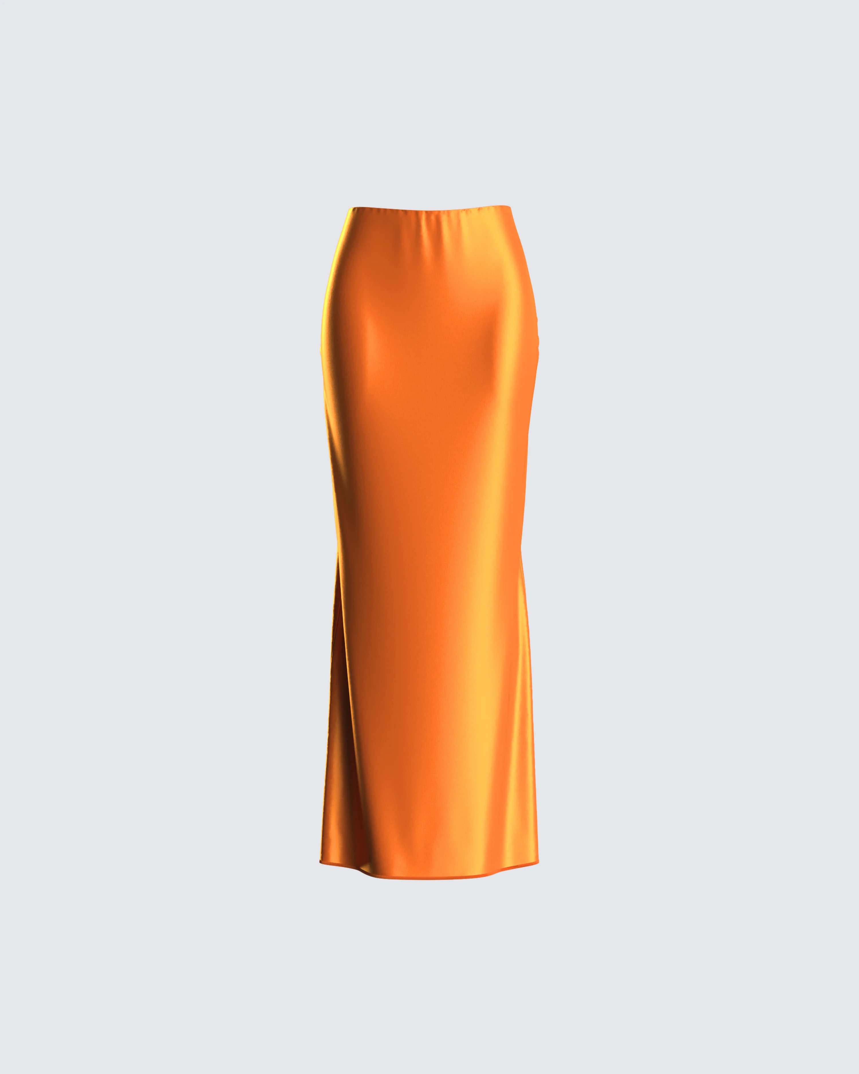 Odette Orange Satin Maxi Skirt