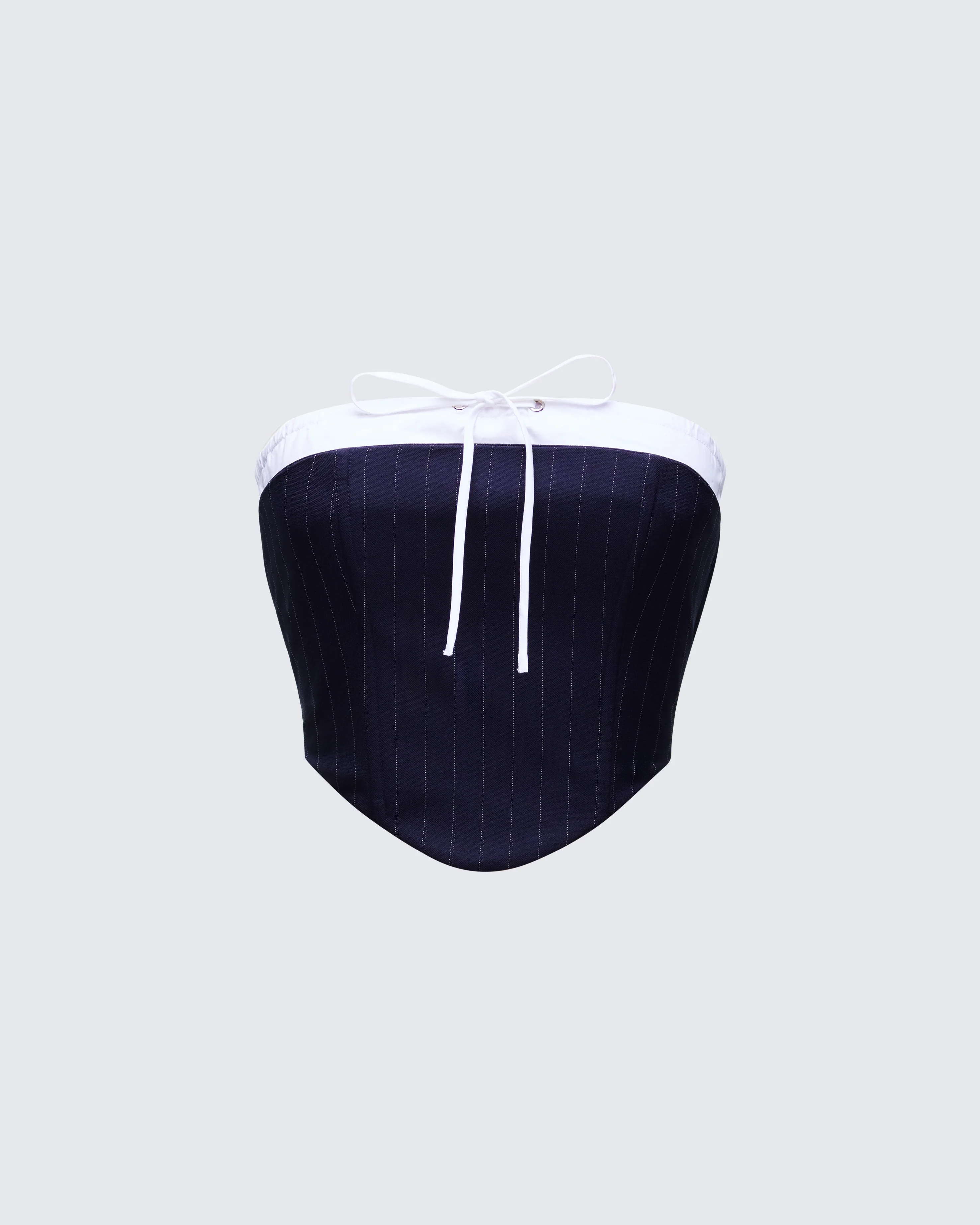 Piper Navy Pinstripe Corset Top