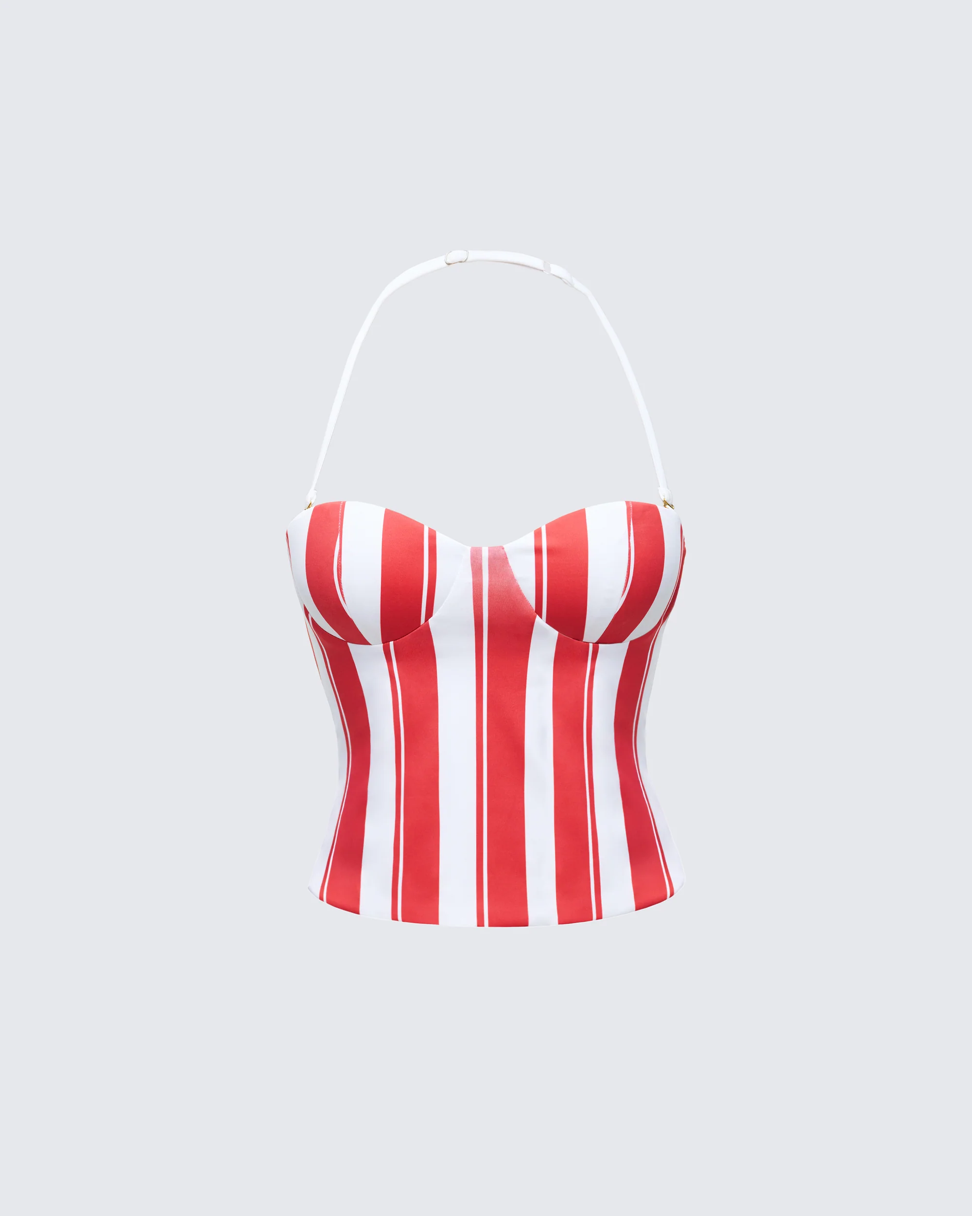 Risa Red Stripe Bustier Top