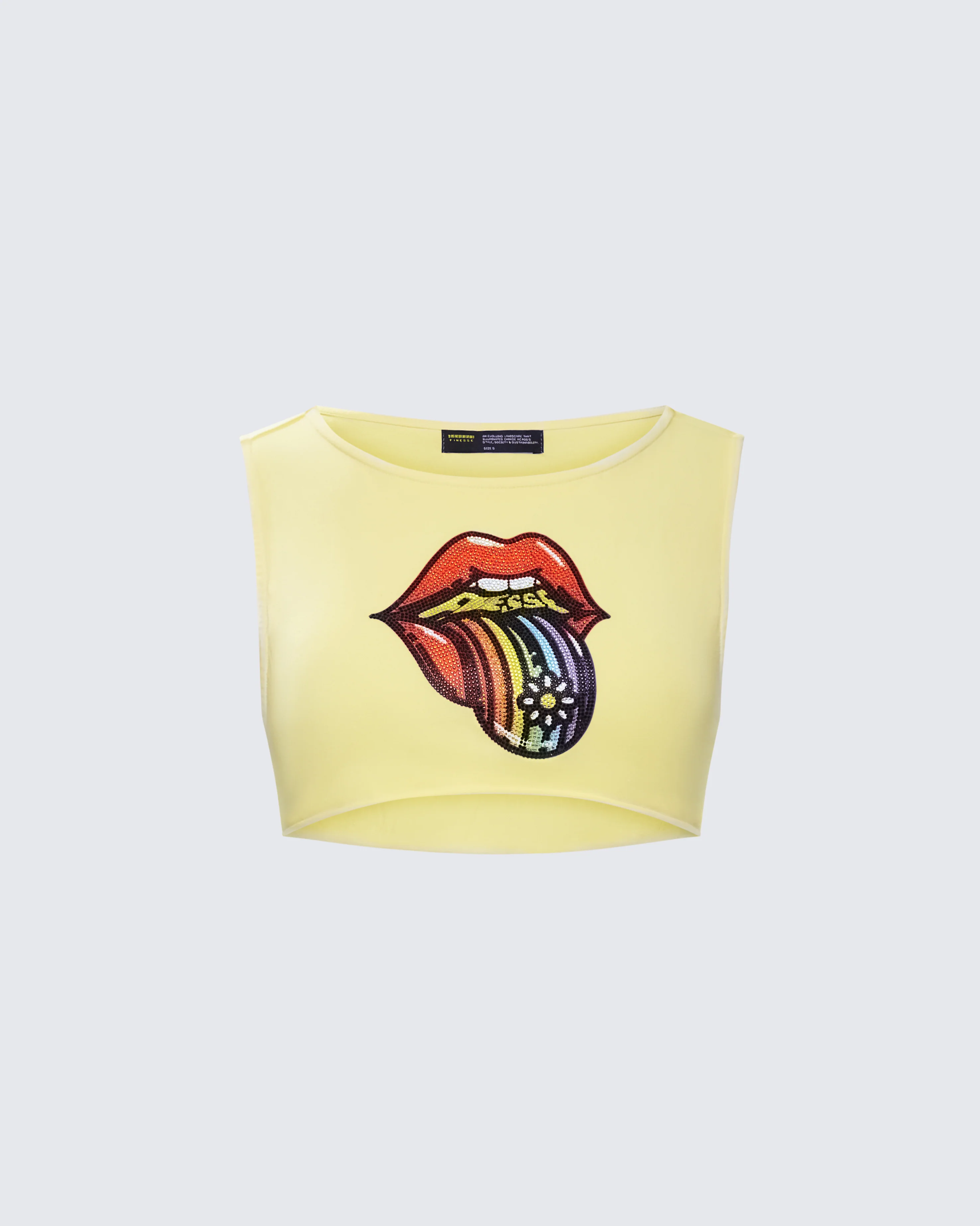 Rubina Yellow Graphic Crop Top