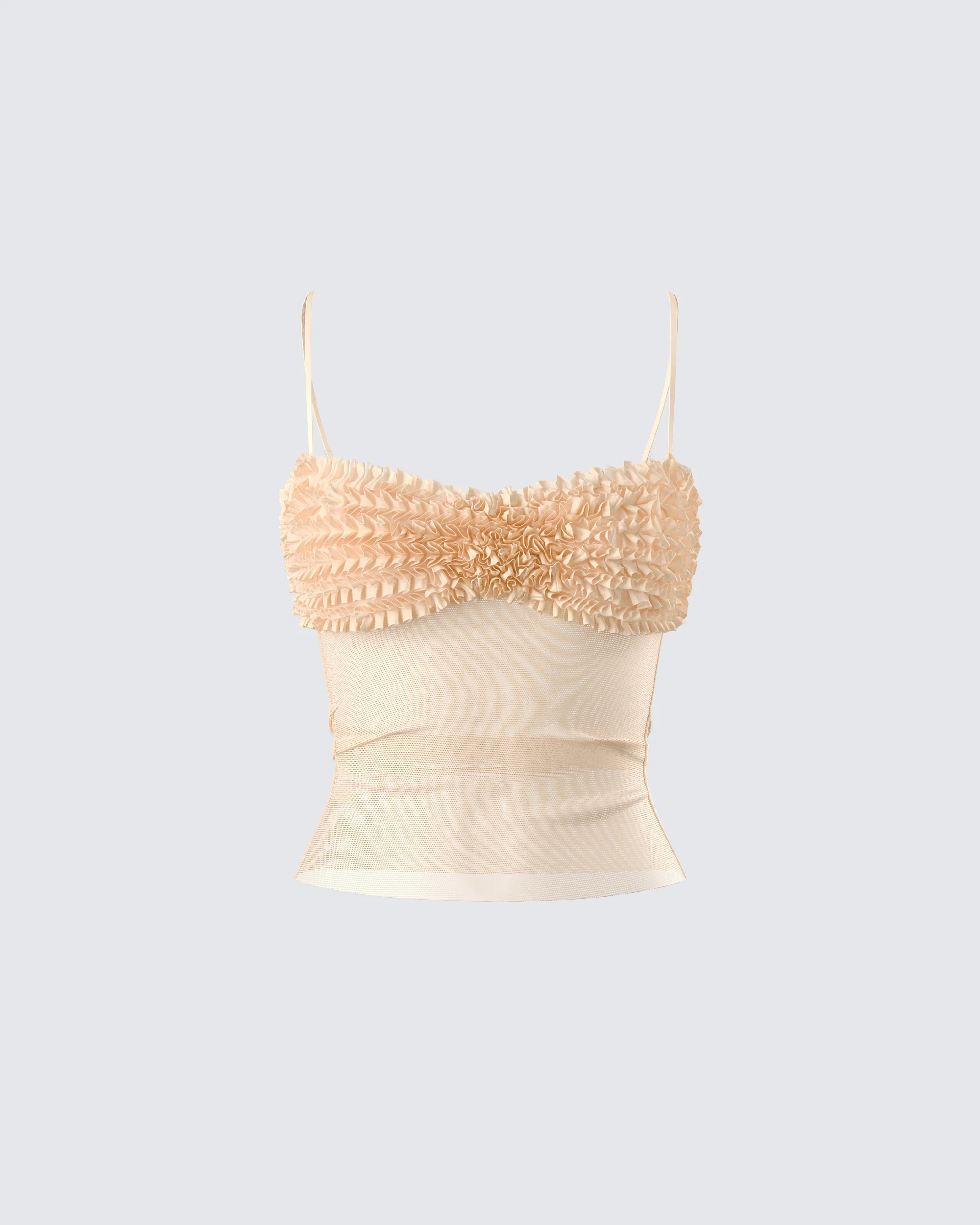 Ryla Ivory Ruffle Cami Top