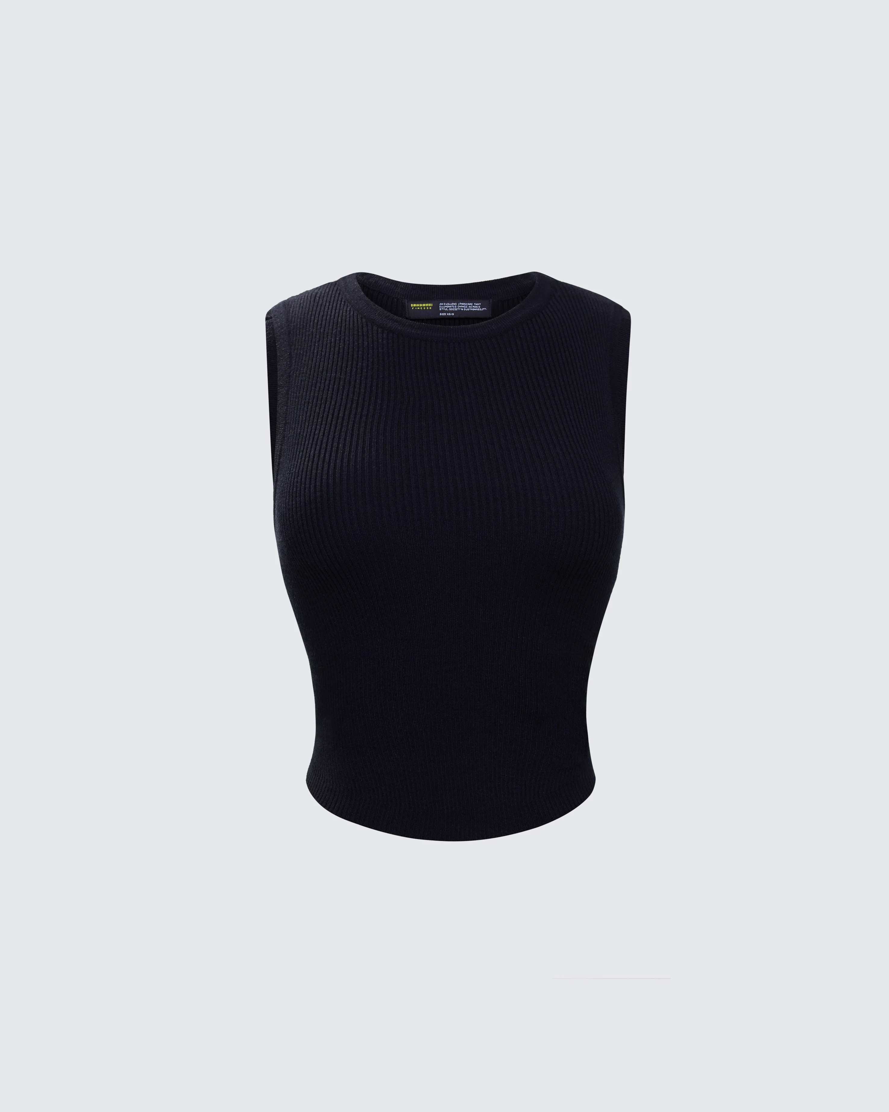 Sonny Black Rib Tank Top
