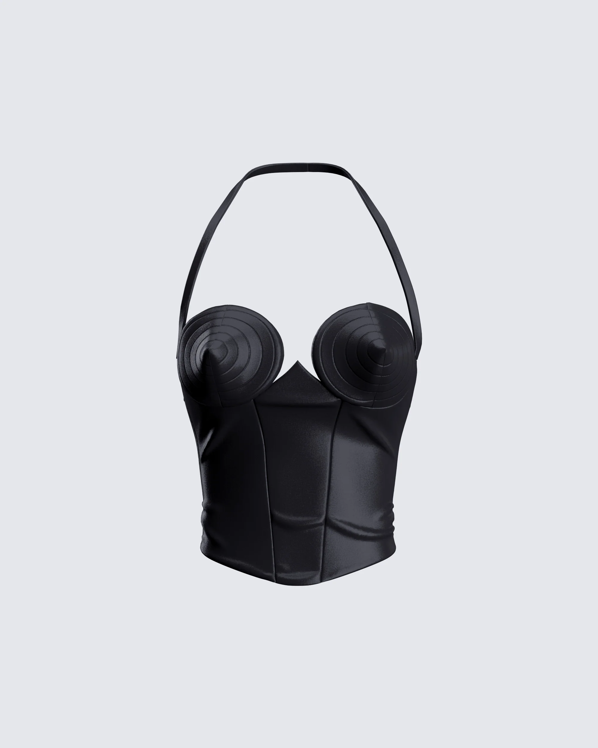 Badu Black Satin Bustier Top