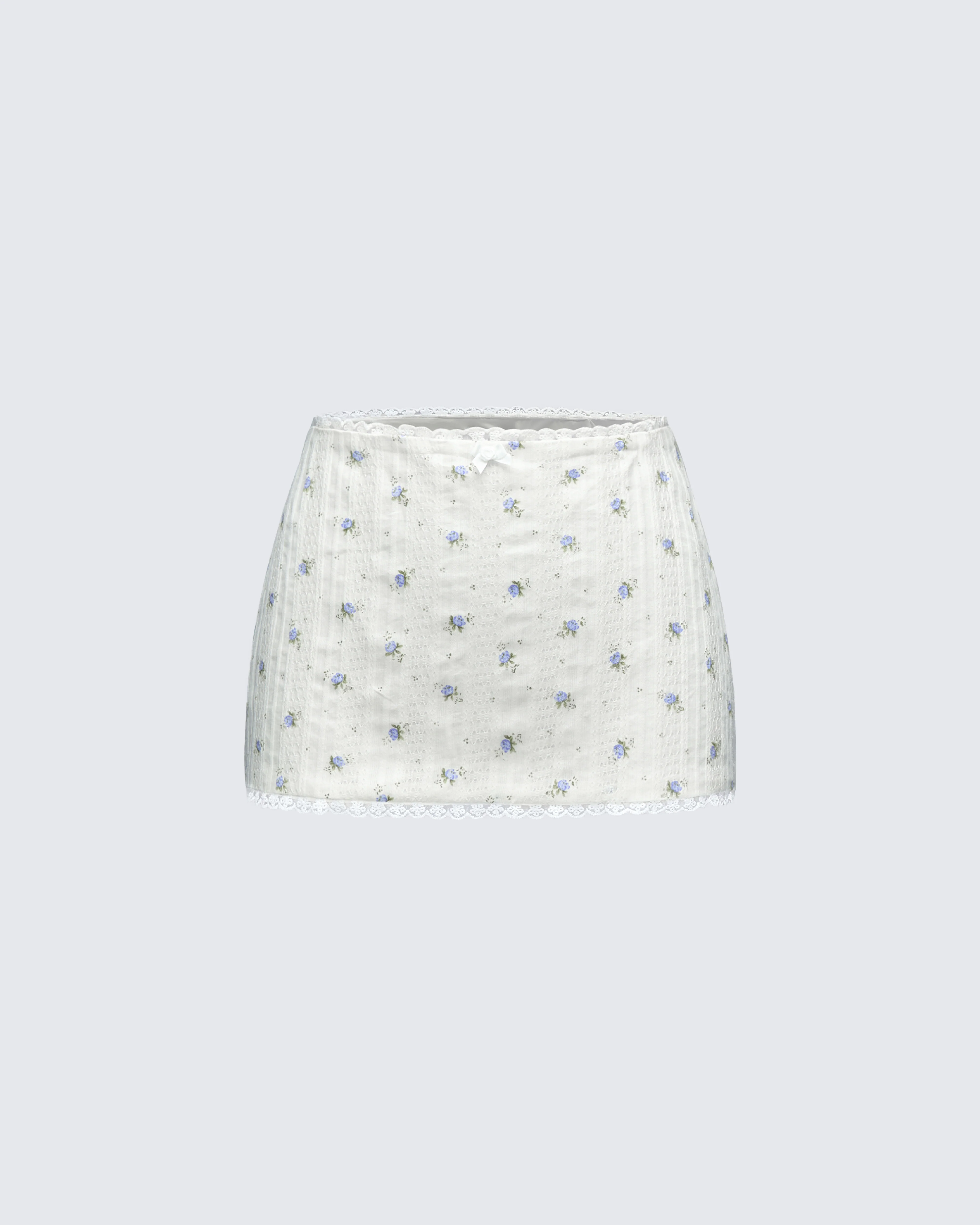 Yasmie Multi Floral Lace Trim Mini Skirt