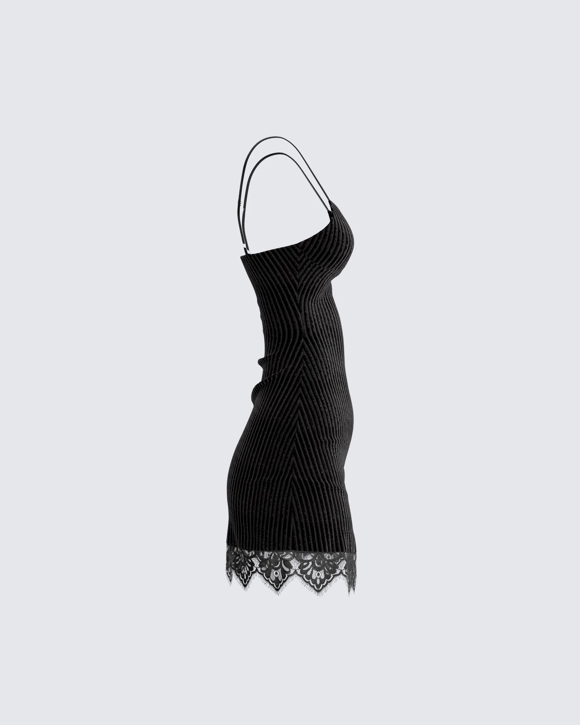 19577-yira-black-lace-trimmed-dress-2.webp Yira Black Lace Trimmed Dress