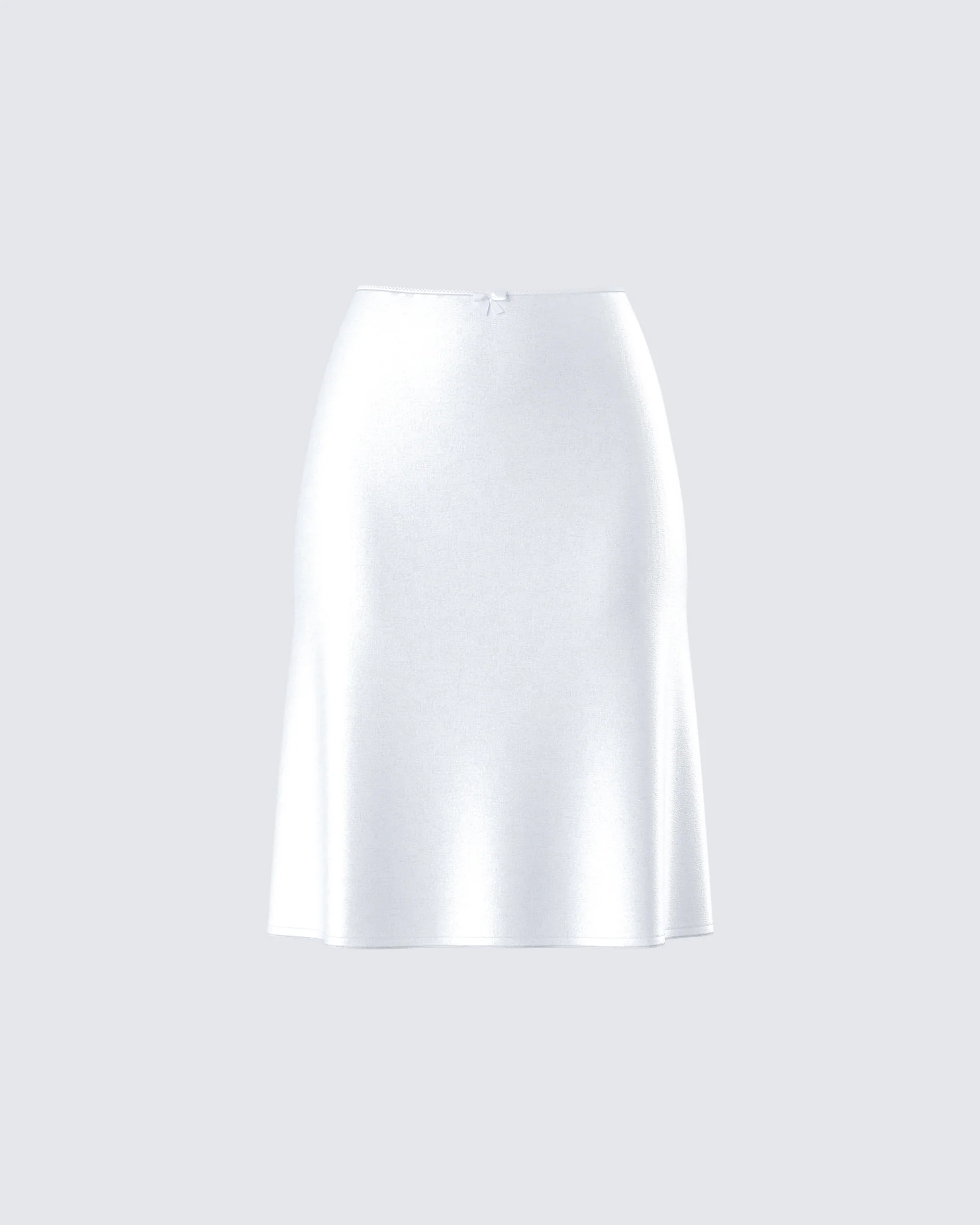 Zaina White Satin Flounce Skirt