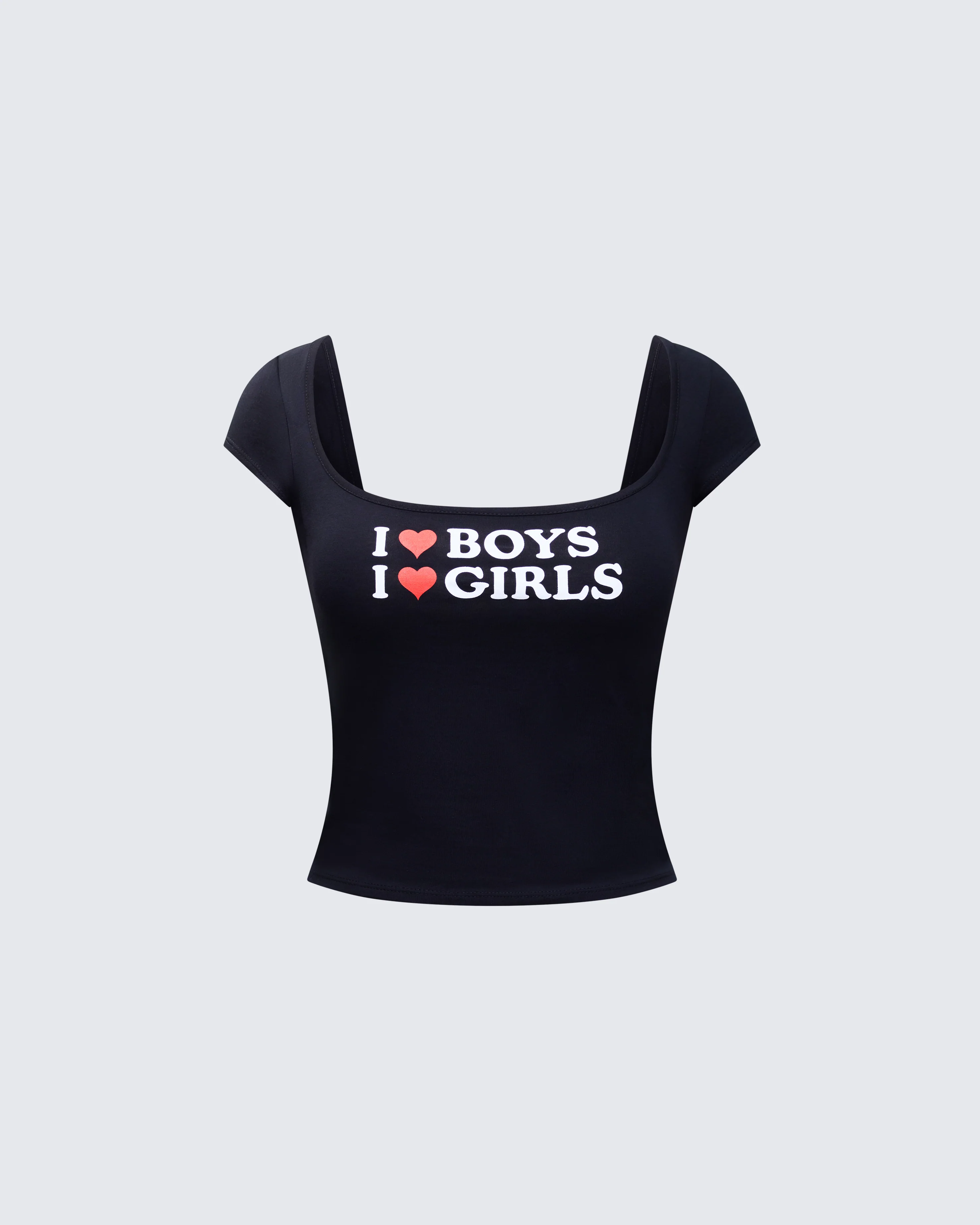 Zoya Black Slogan Scoop Neck Tee