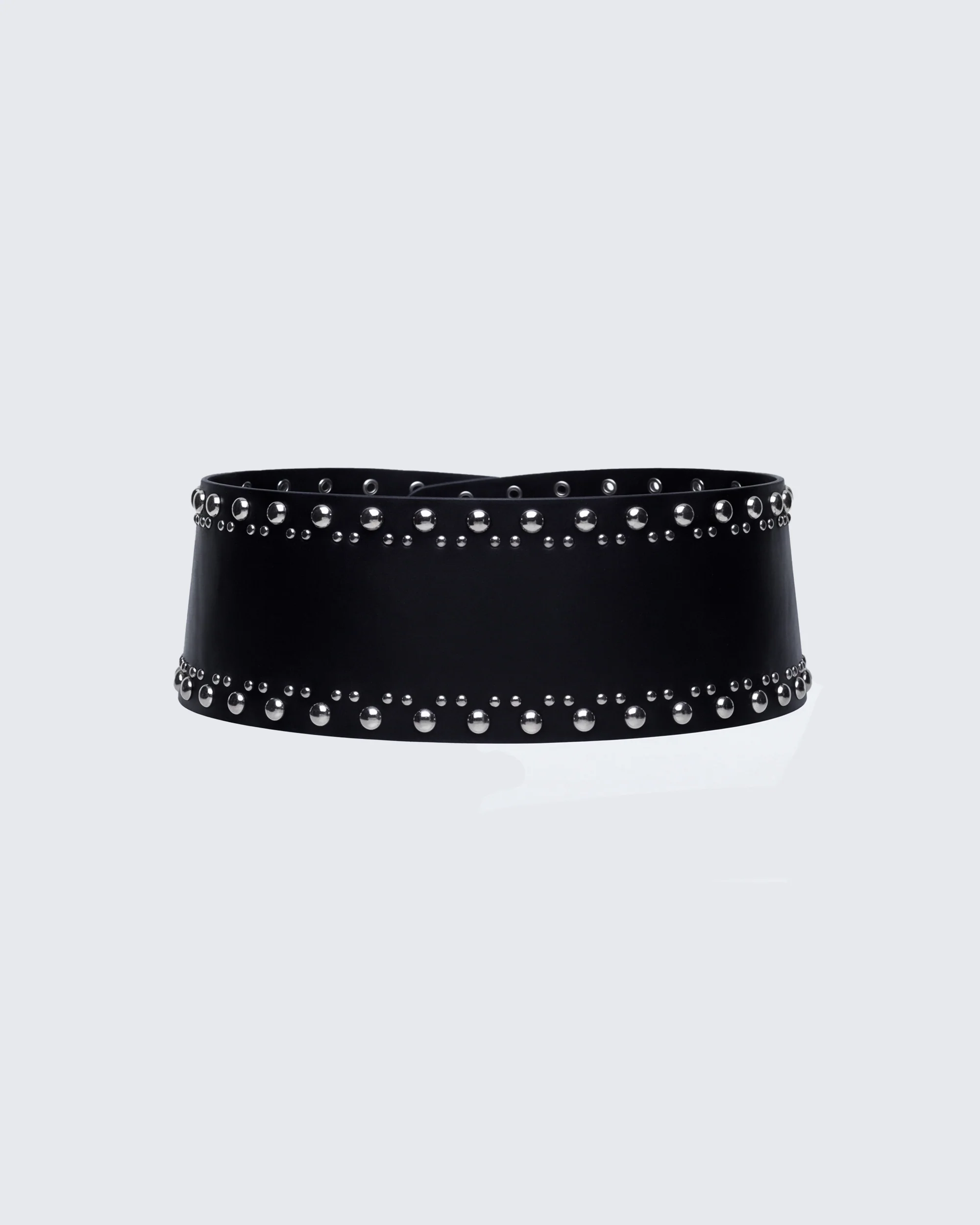 Aerilyn Black Double Wrap Studded Western Hip Belt