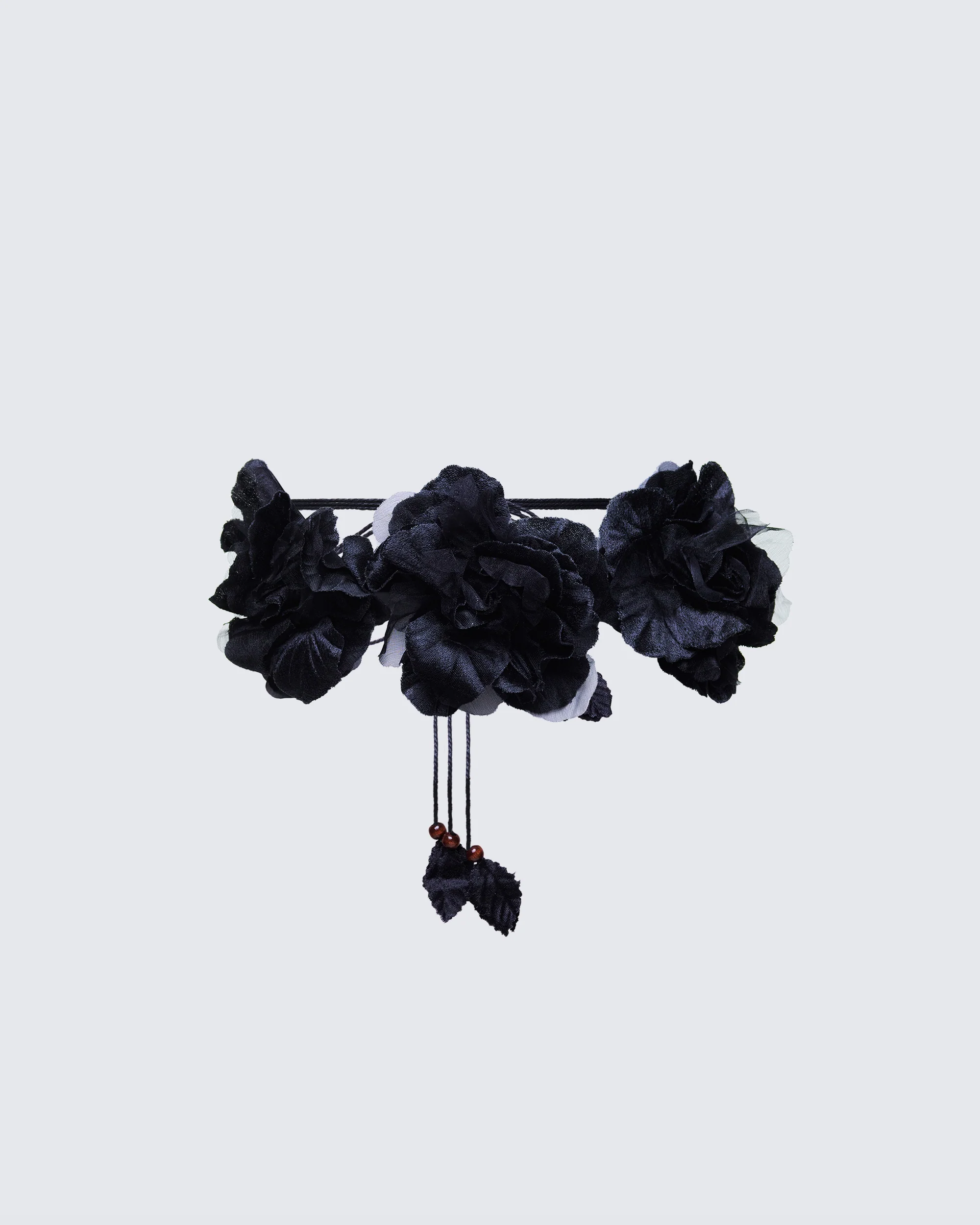 Jacira Black Triple Corsage Tie Belt