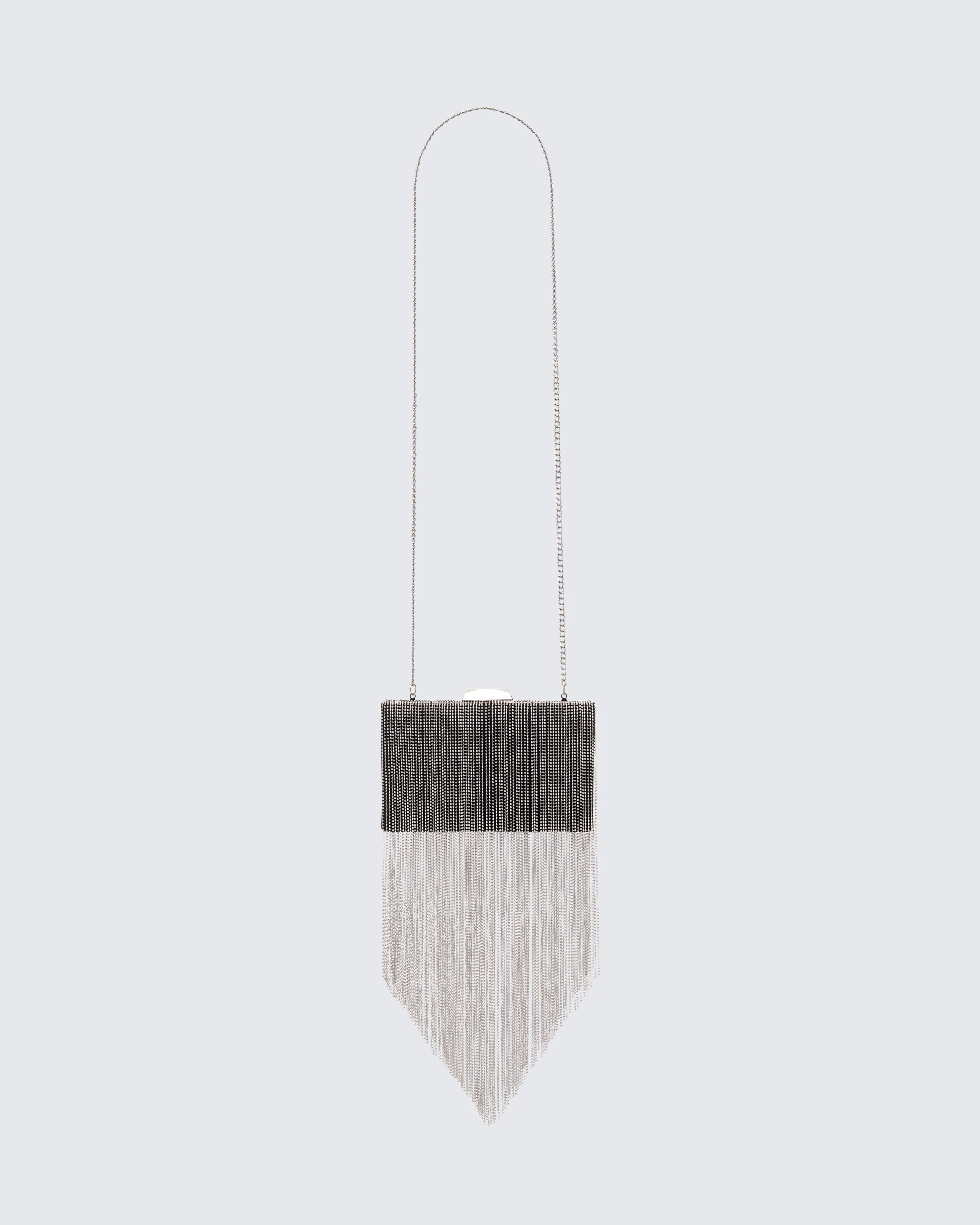 2403-acadia-black-gunmetal-chainmail-fringe-clutch-1.webp Acadia Black Gunmetal Chainmail Fringe Clutch