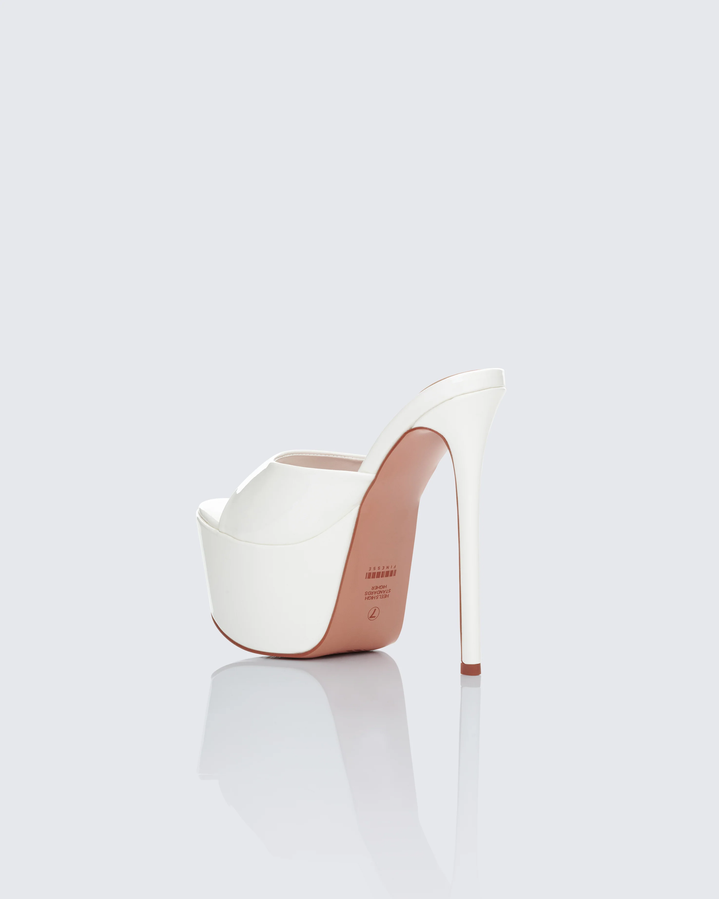 Portia White Platform Mules