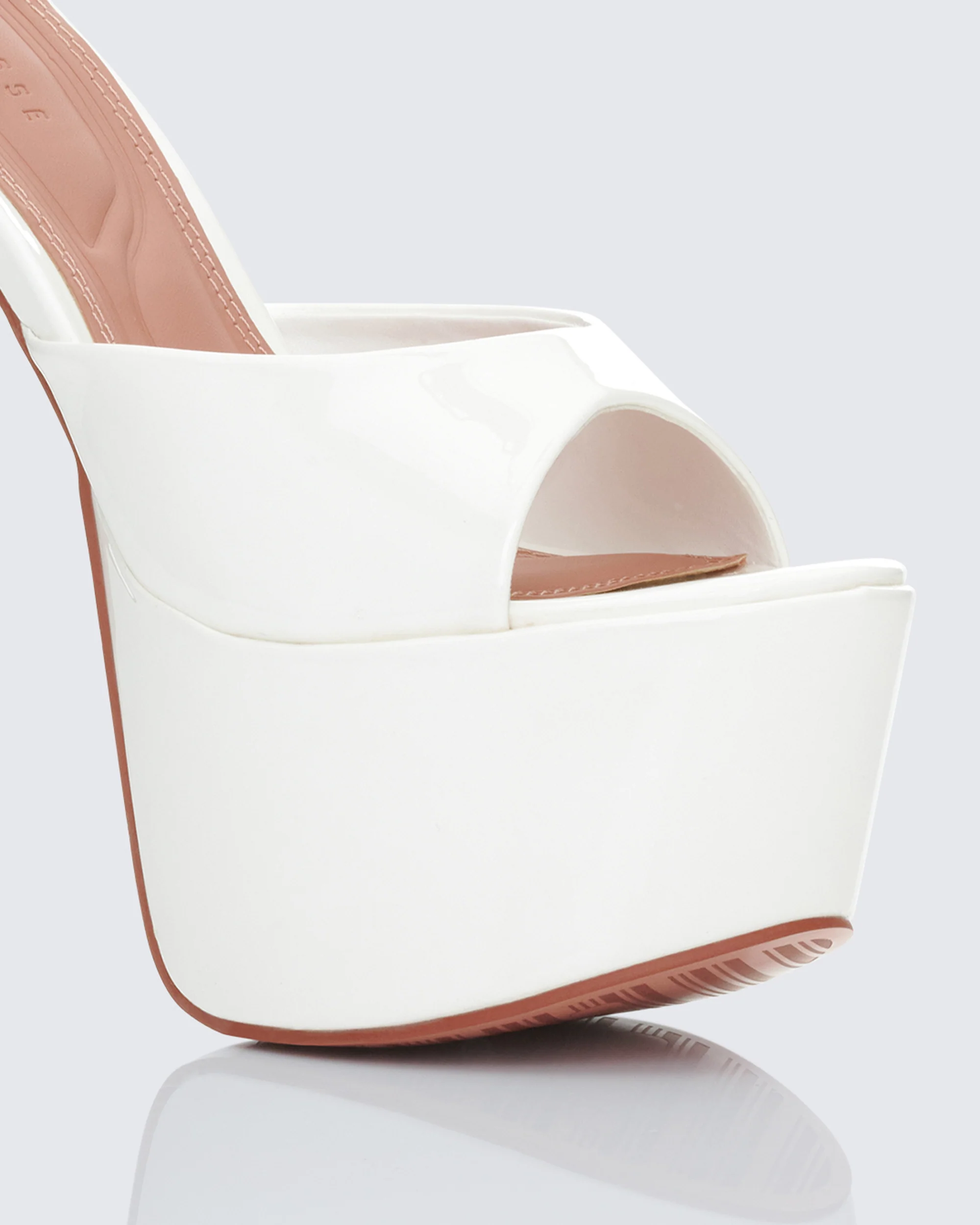 Portia White Platform Mules