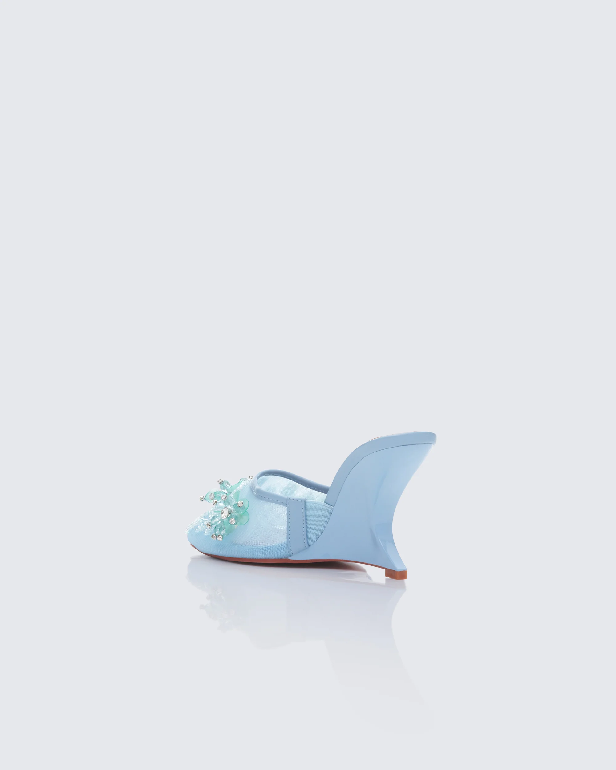 Brandi Blue Mesh Wedge Sandal