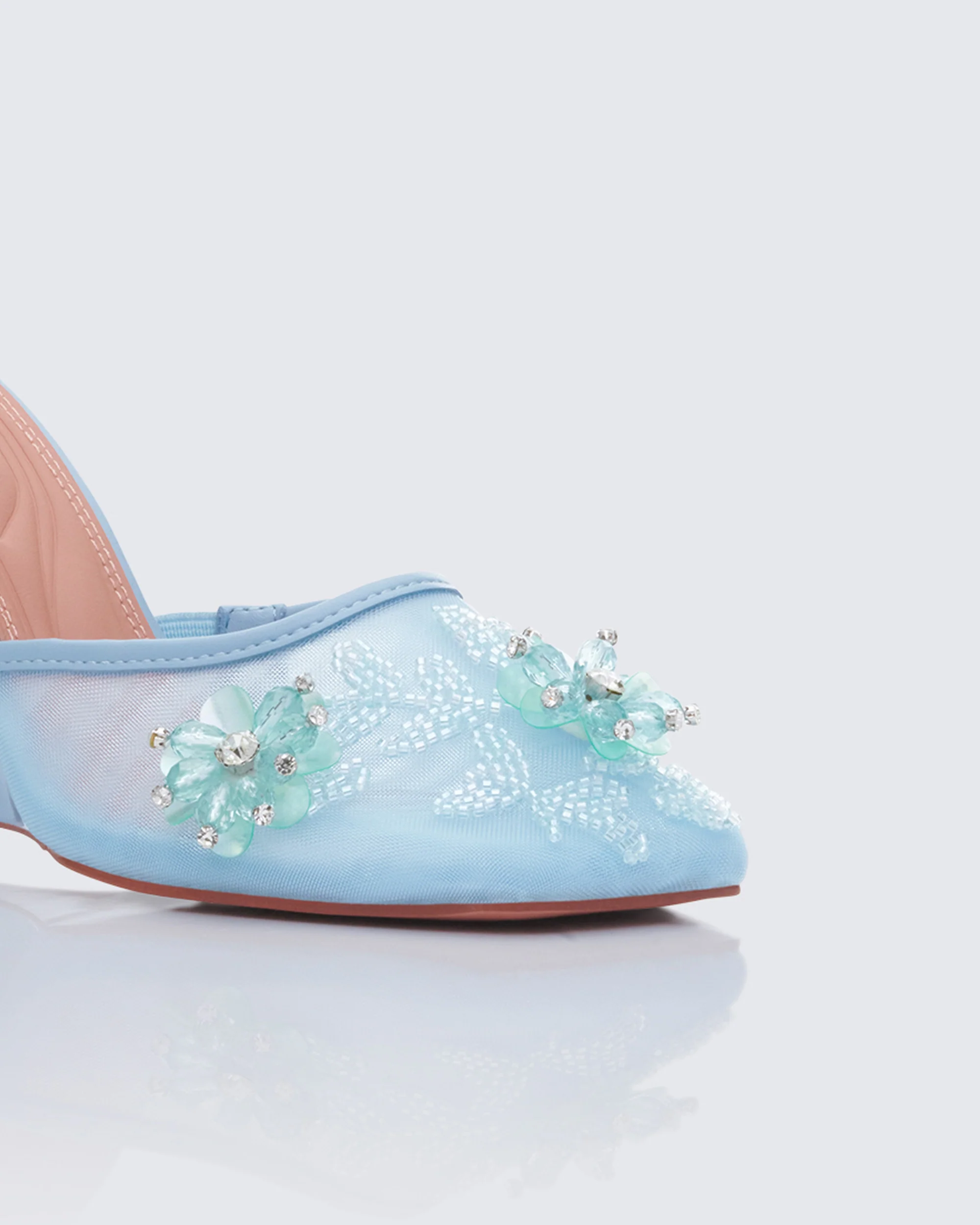 Brandi Blue Mesh Wedge Sandal
