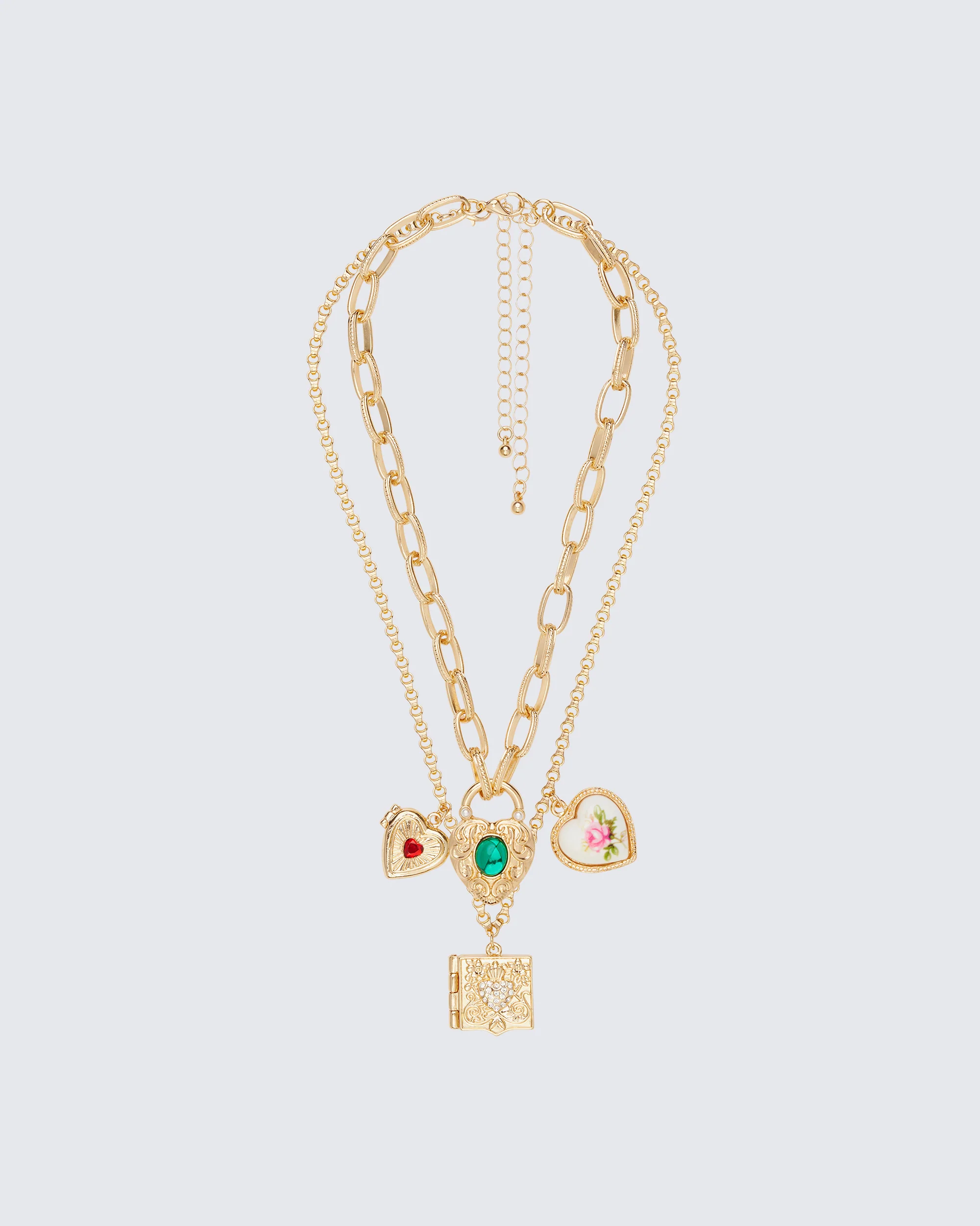 Marisol Gold Charm Heart Necklaces