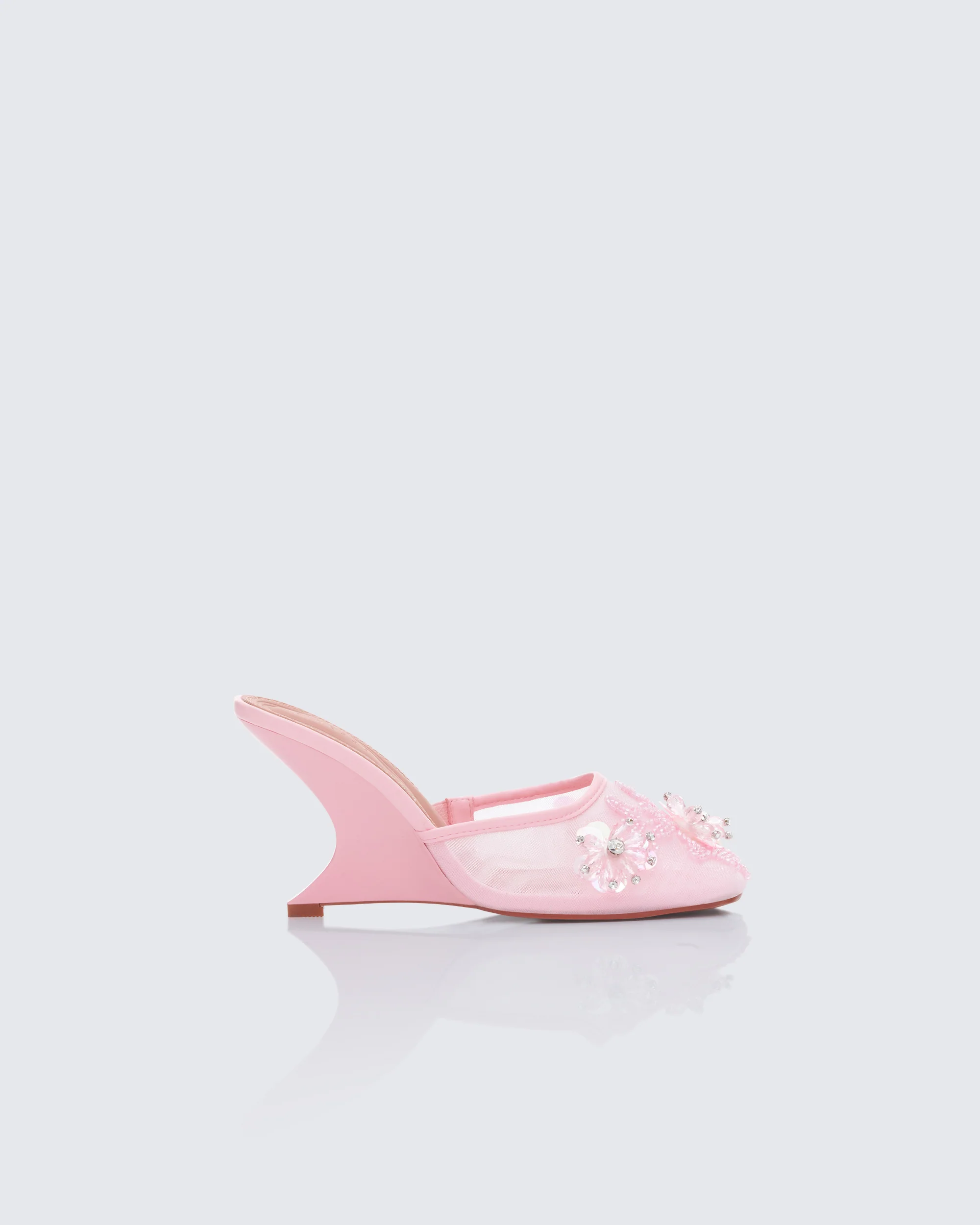 Brandi Pink Mesh Wedge Sandal