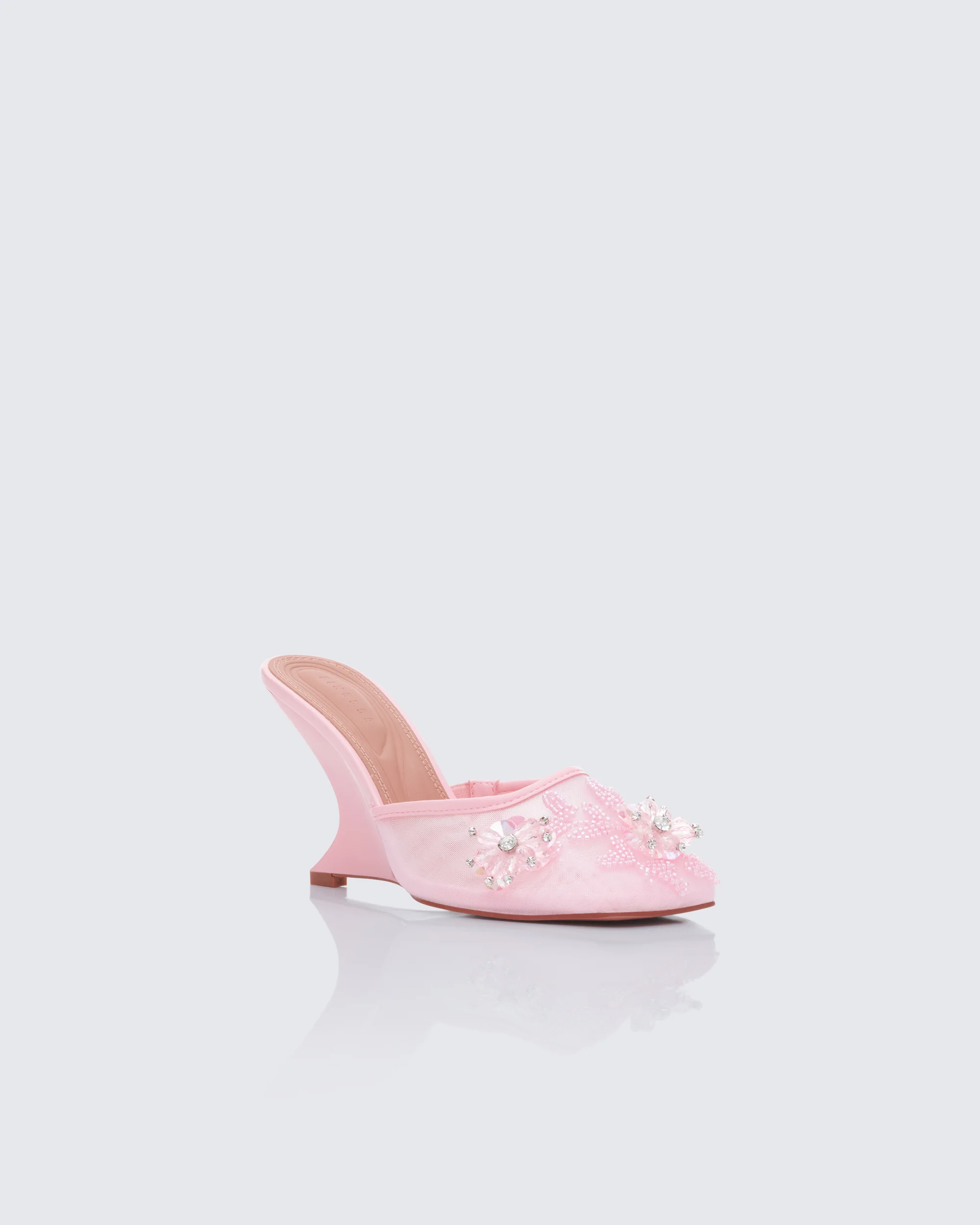 Brandi Pink Mesh Wedge Sandal