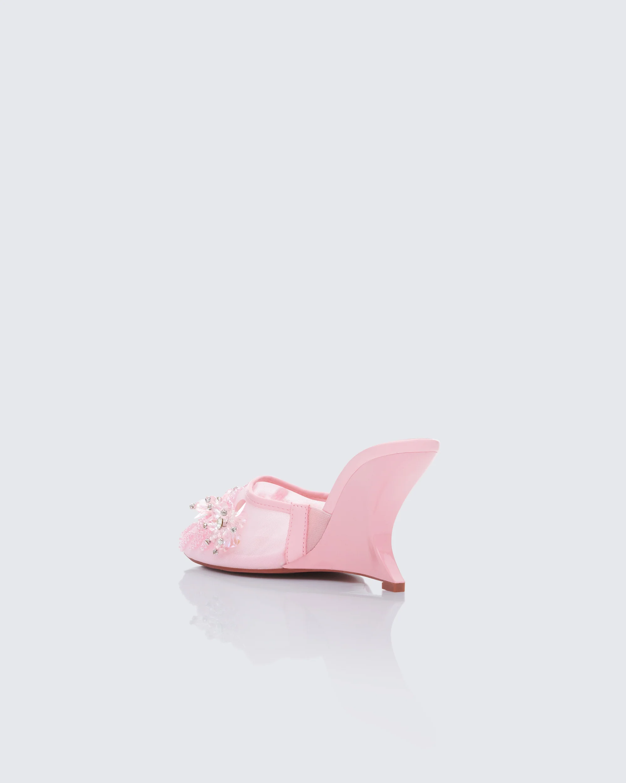 Brandi Pink Mesh Wedge Sandal