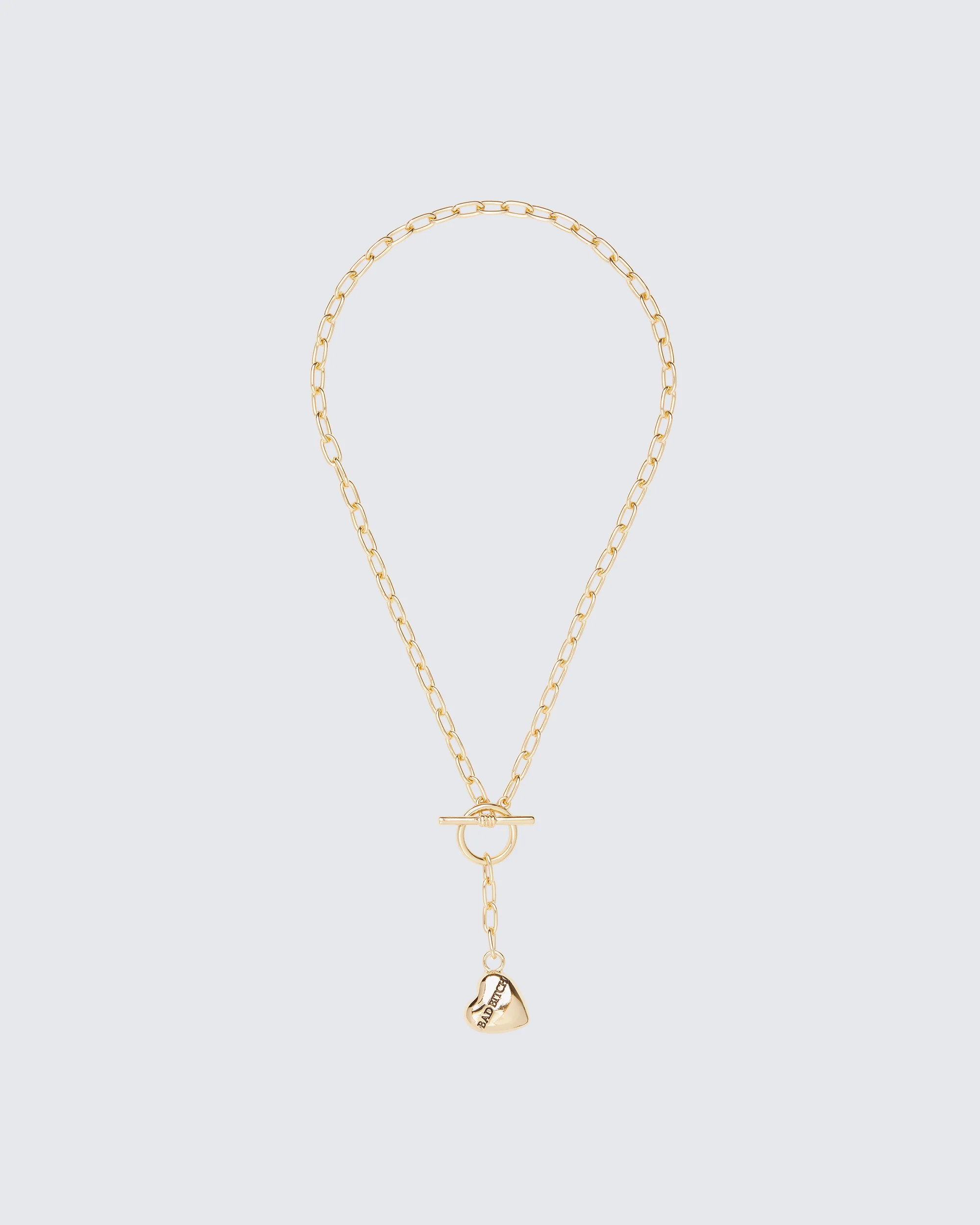 Odetta Gold T-Bar Heart Pendant Necklace