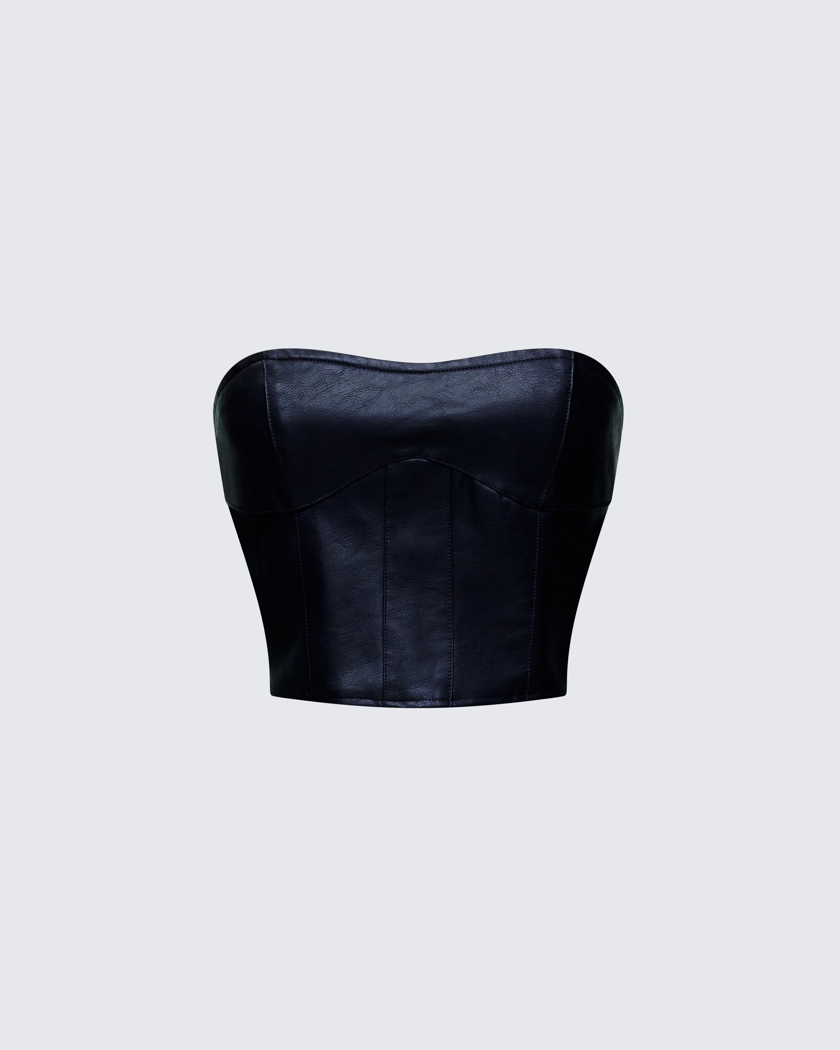 Novia Black Vegan Leather Corset Top