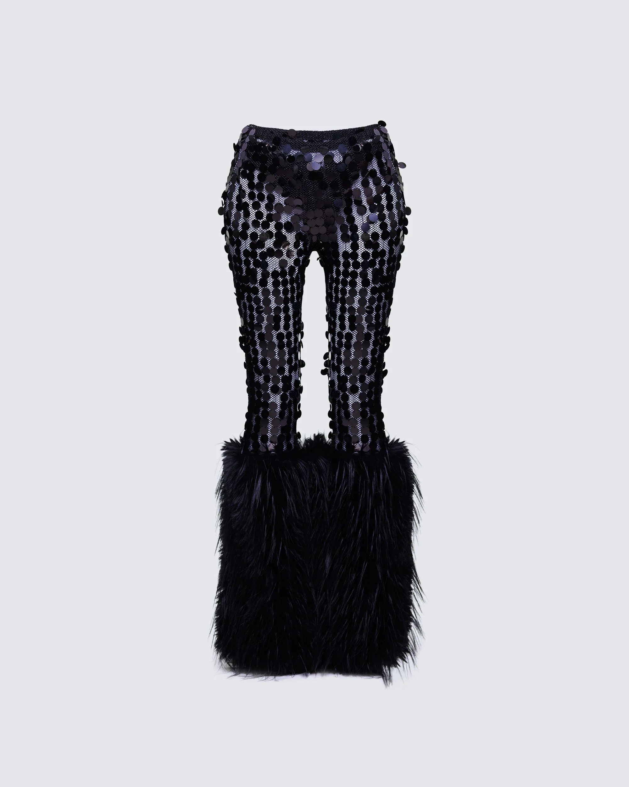 Zumi Black Fishnet Sequin Pants