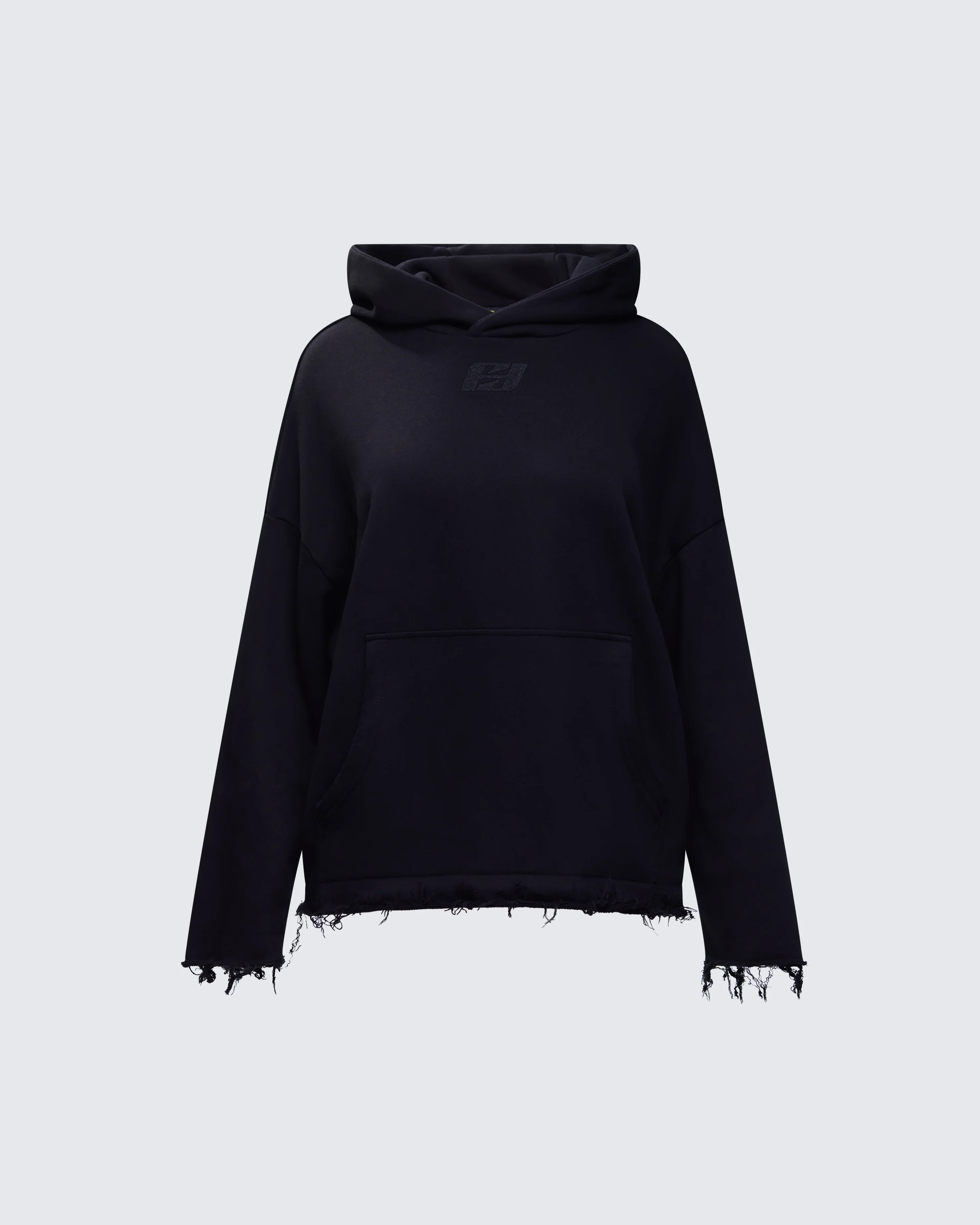 Aaralyn Black Distressed Hoodie