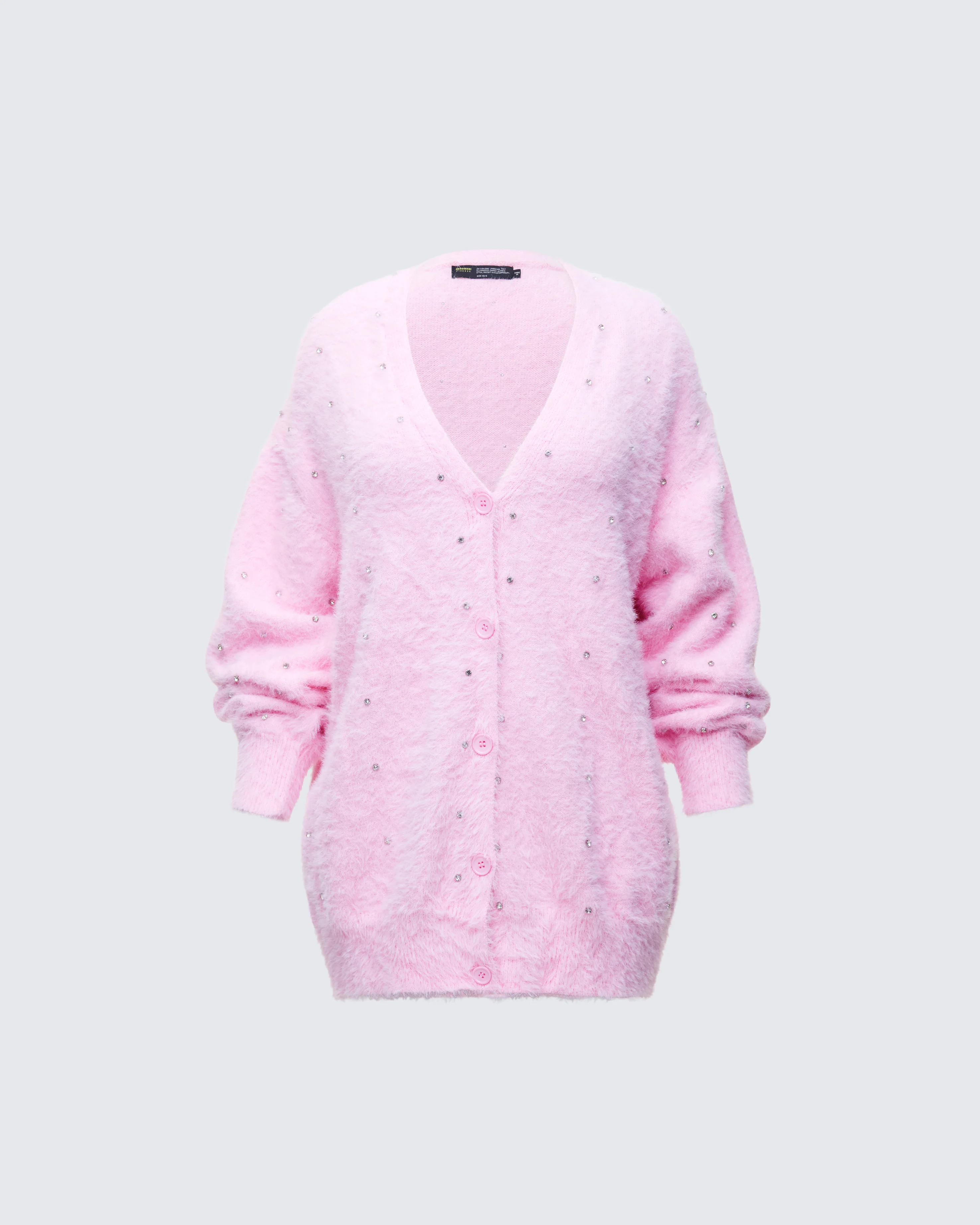 Adi Pink Fuzzy Knit Cardigan