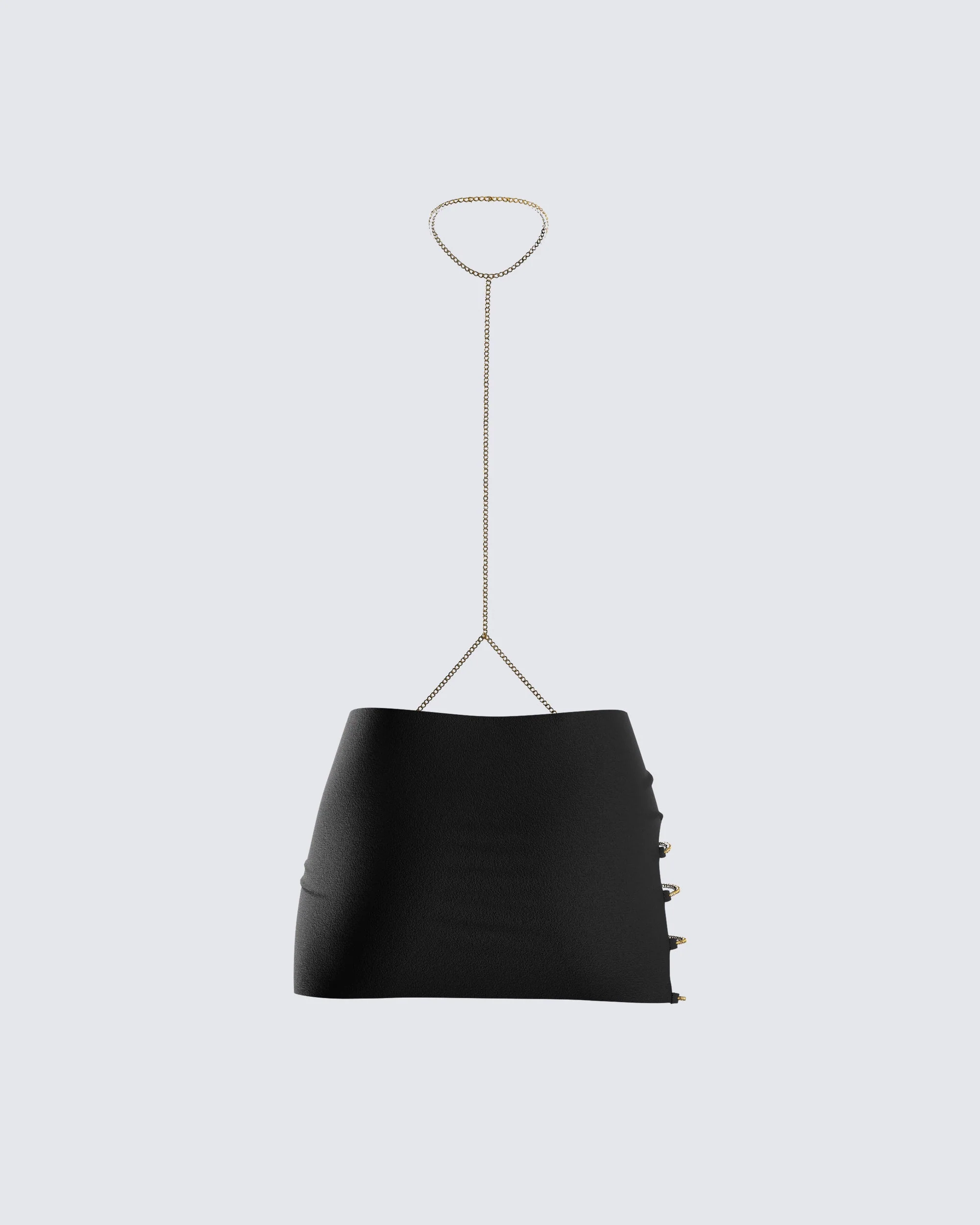 Amari Black Chain Mini Skirt