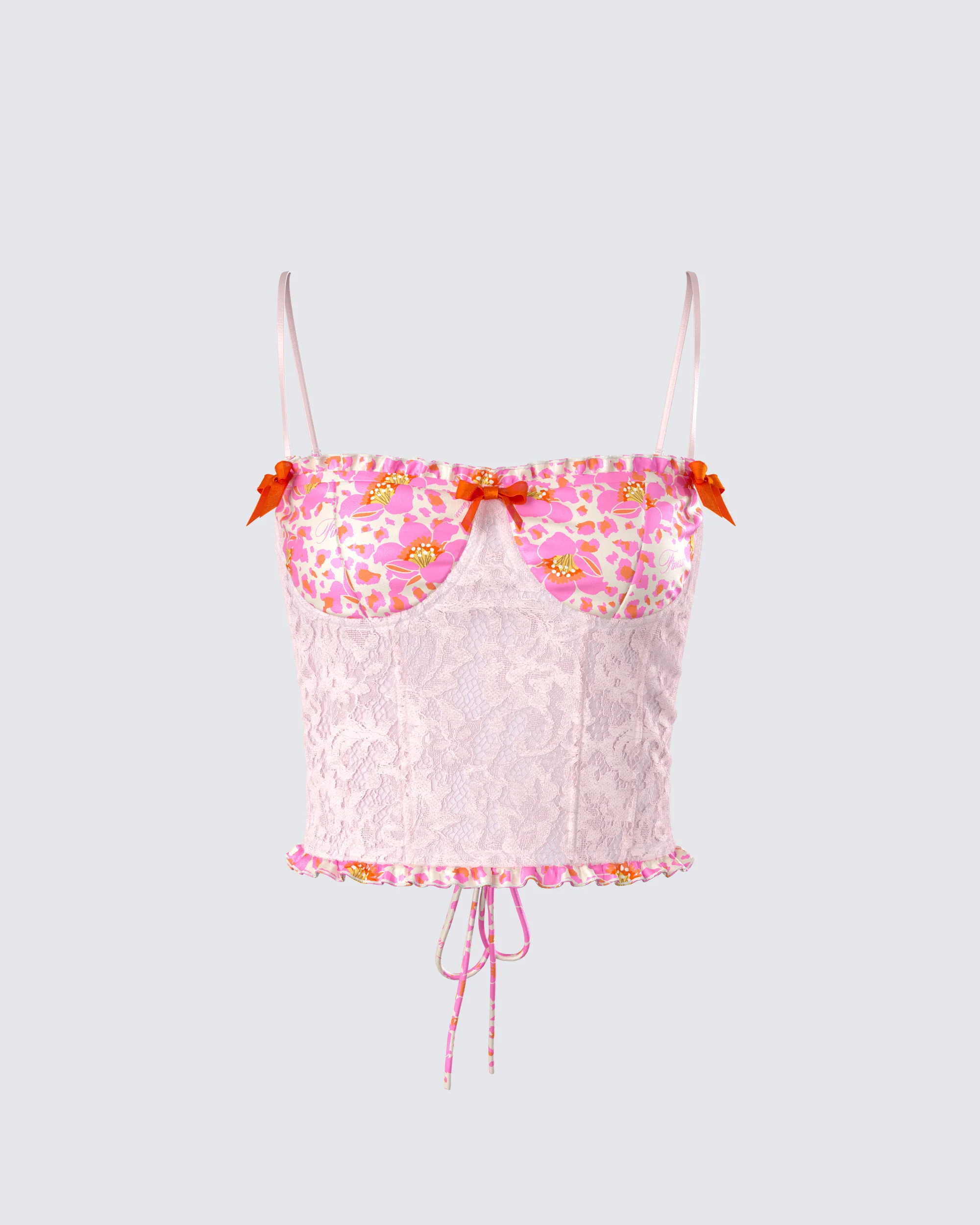 Ana Multi Floral Lace Bustier Top