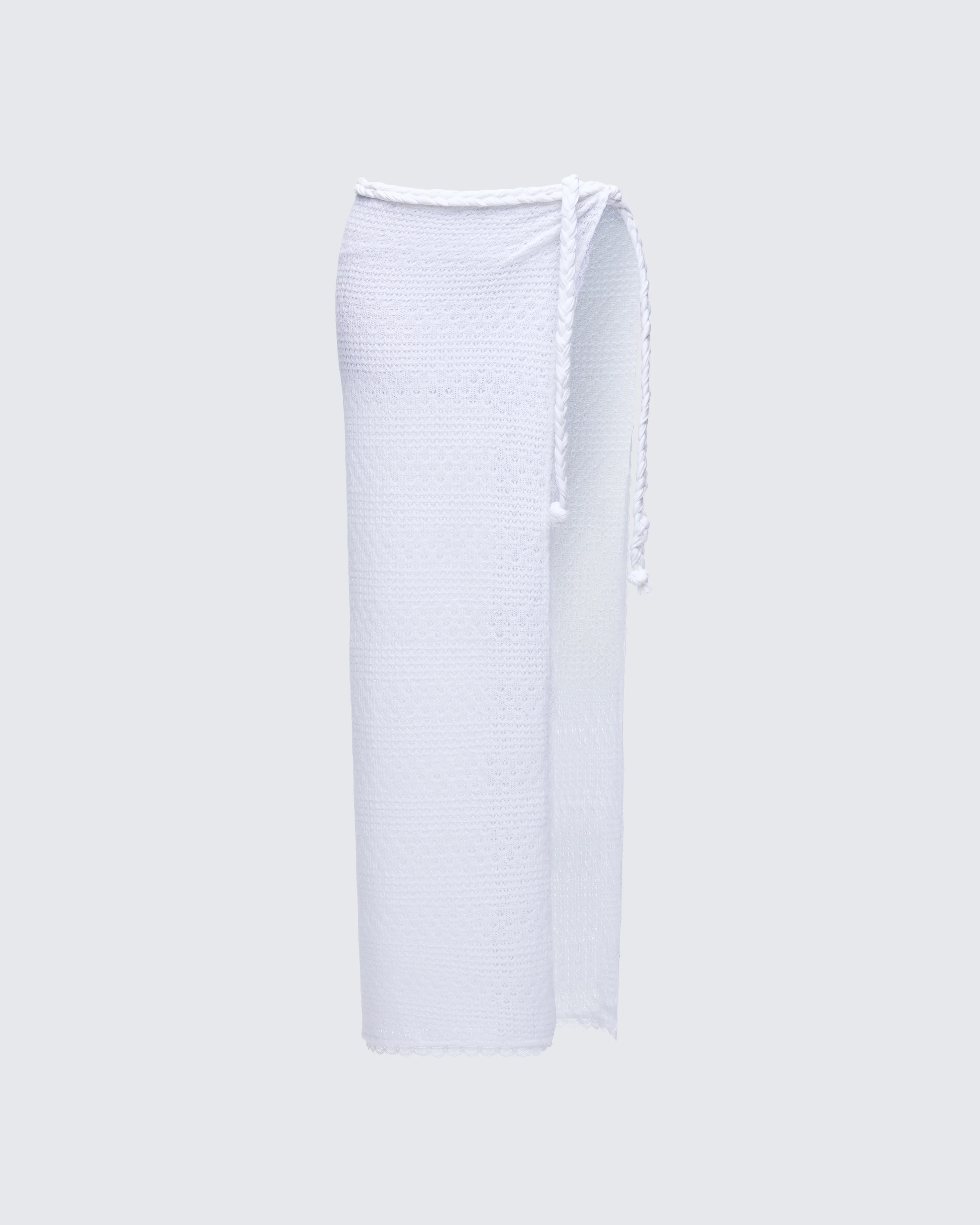 Azra Ivory Braid Waist Maxi Skirt