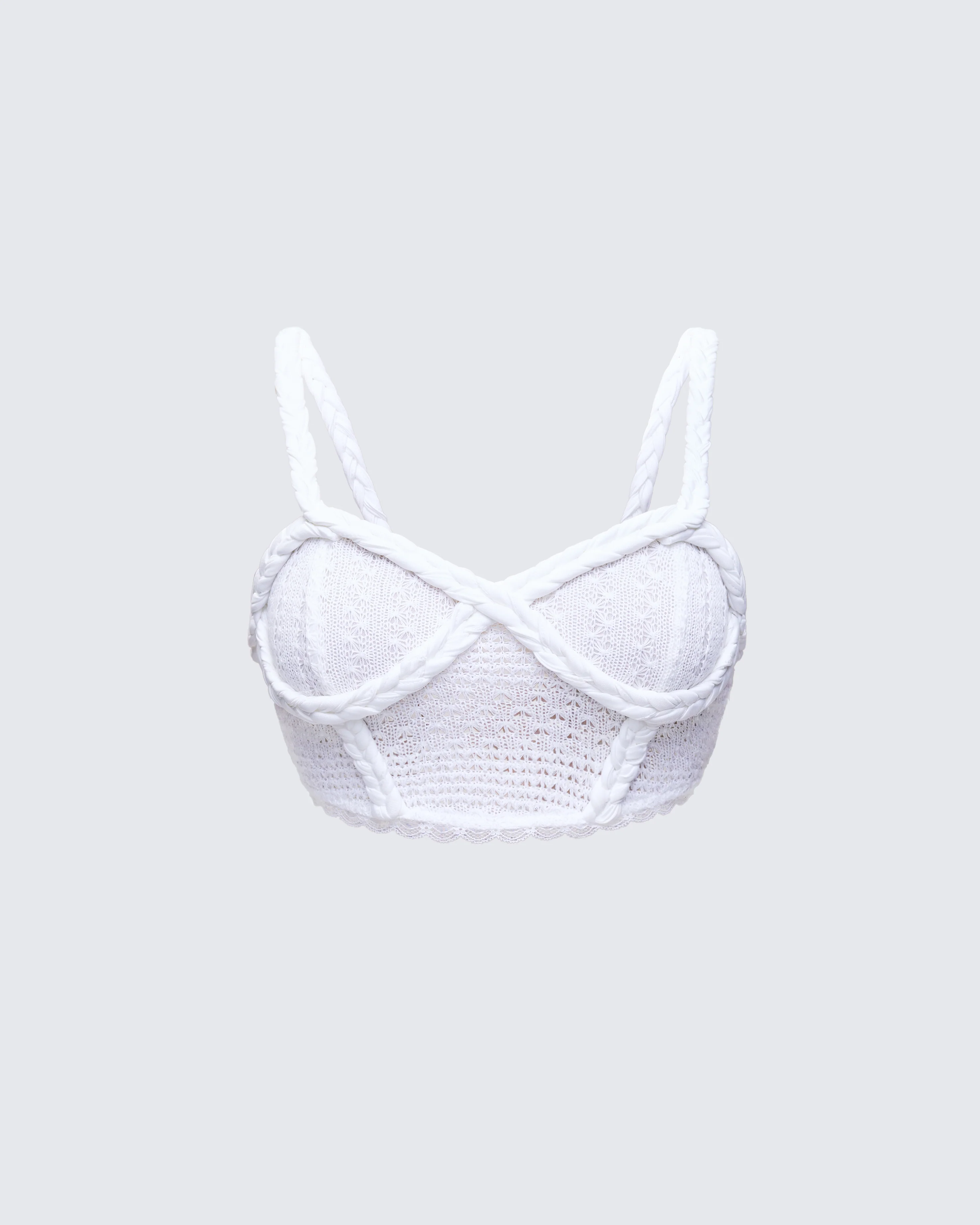 Azra Ivory Braided Cropped Top