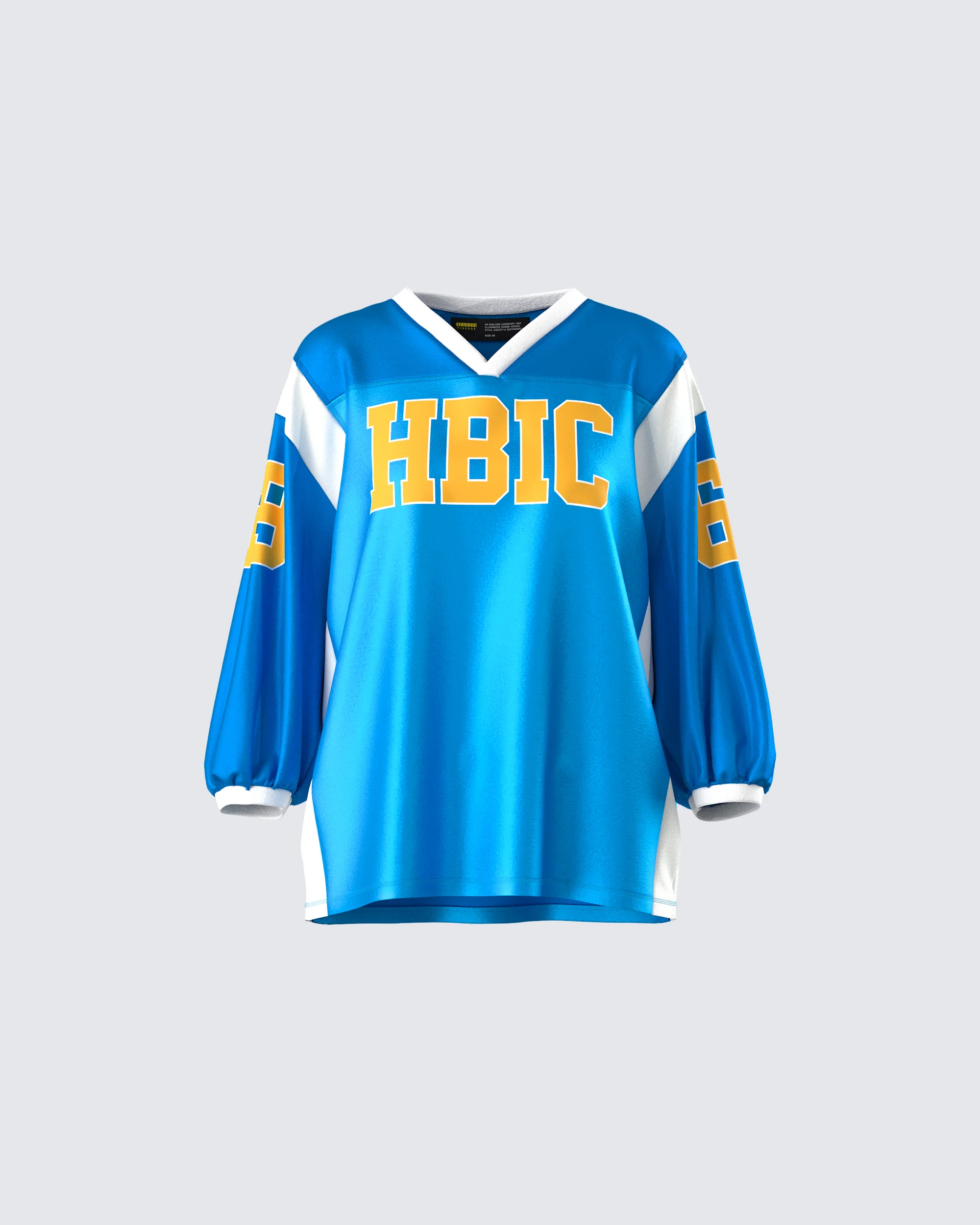 Bea Blue Graphic Sports Jersey Top