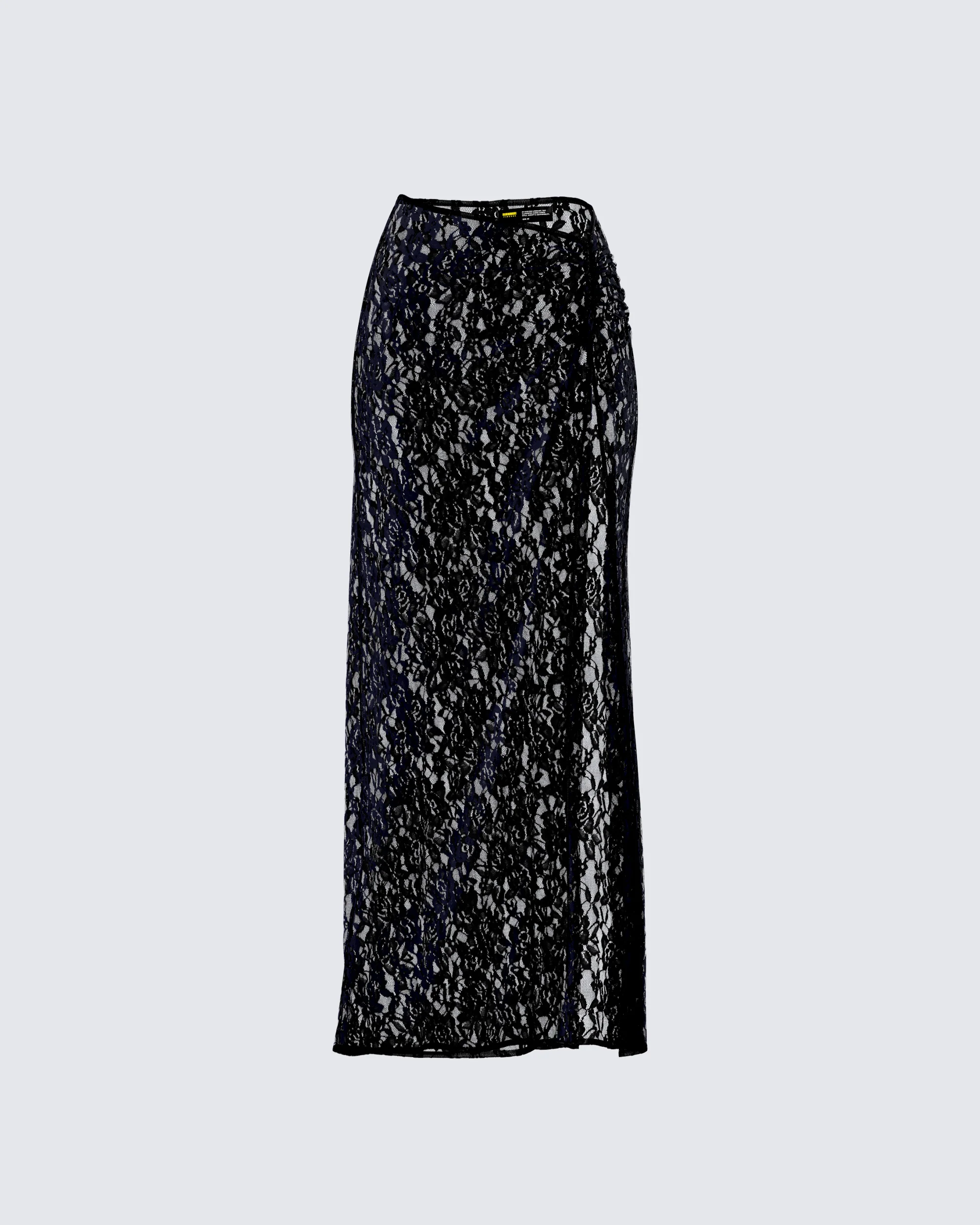 Beatrix Black Lace Skirt