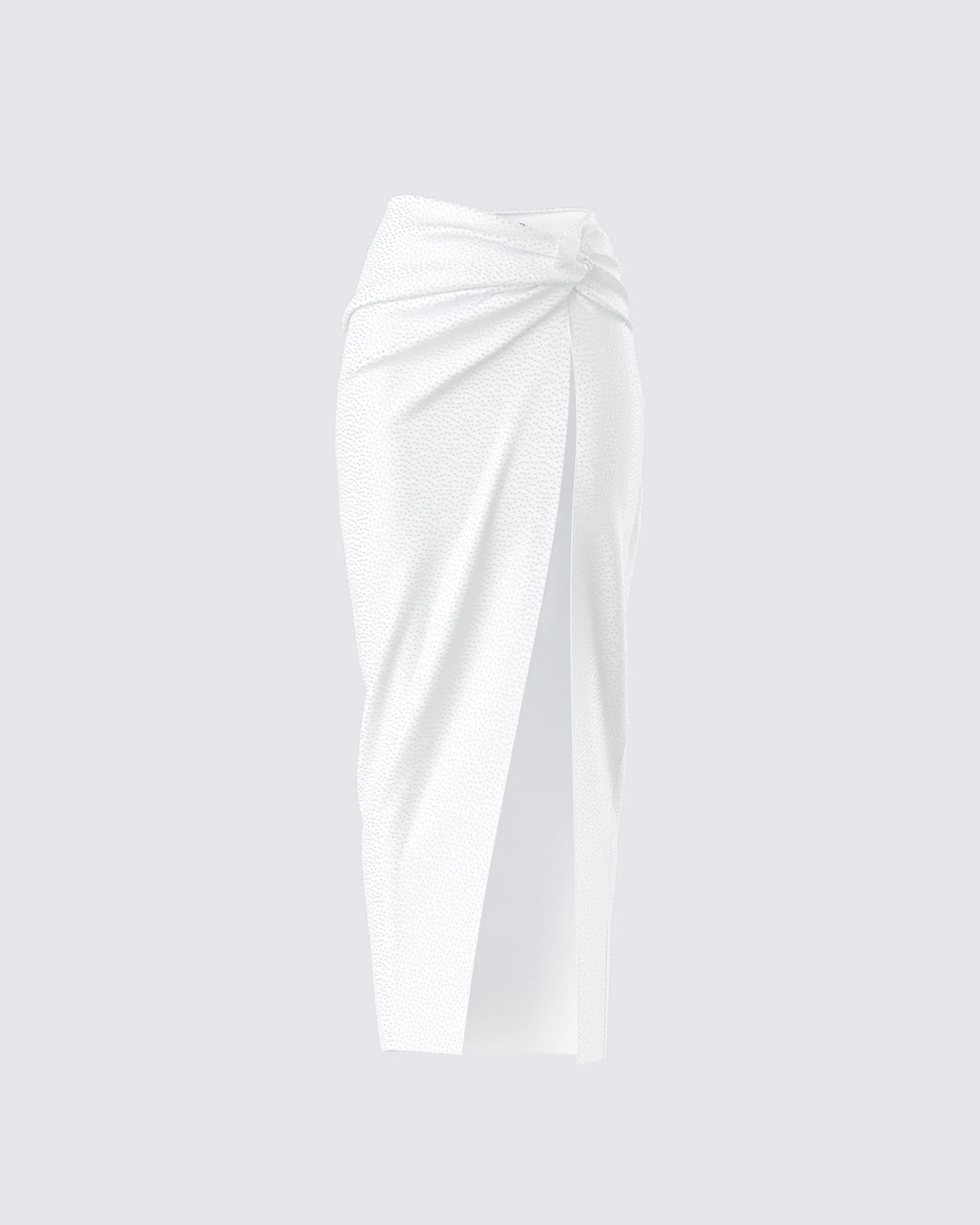 Carly White Beaded Drape Skirt