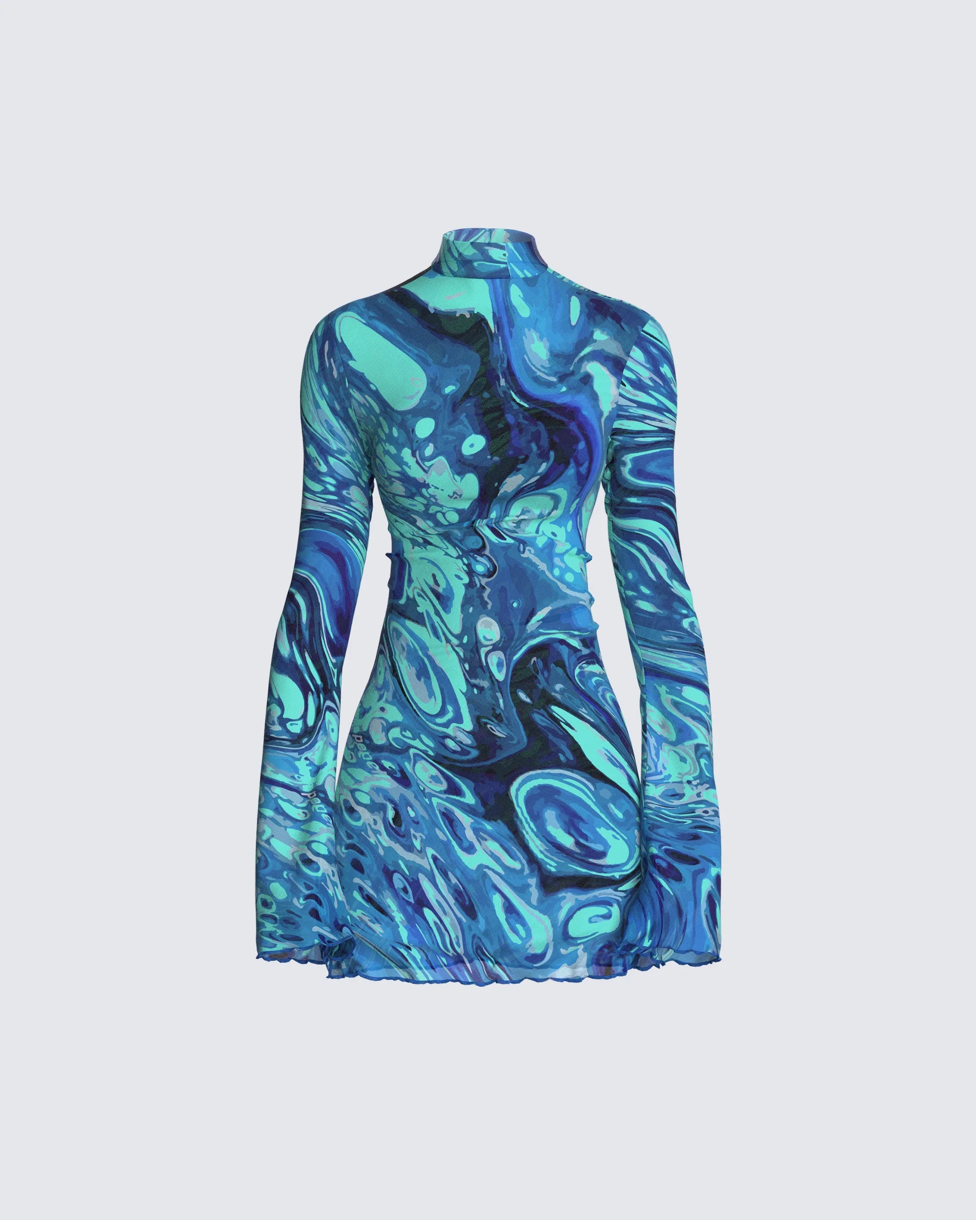 Dakota Turquoise Print Mini Dress