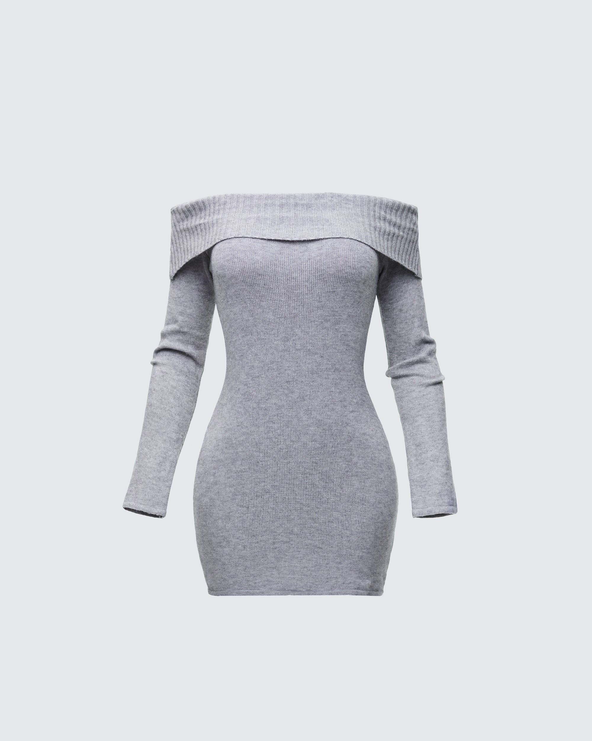 Abeni Grey Sweater Mini Dress