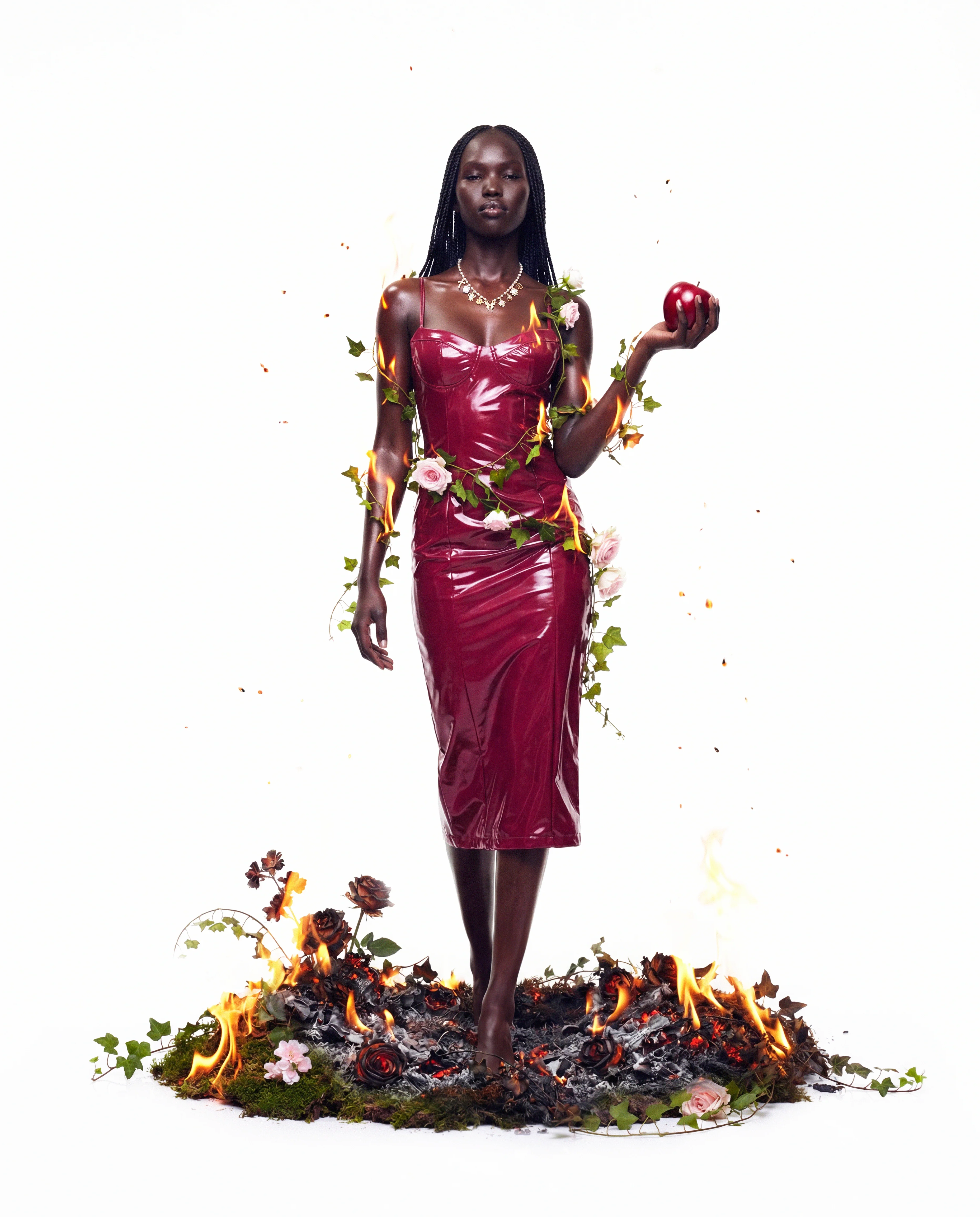 Soraya Burgundy Midi Dress