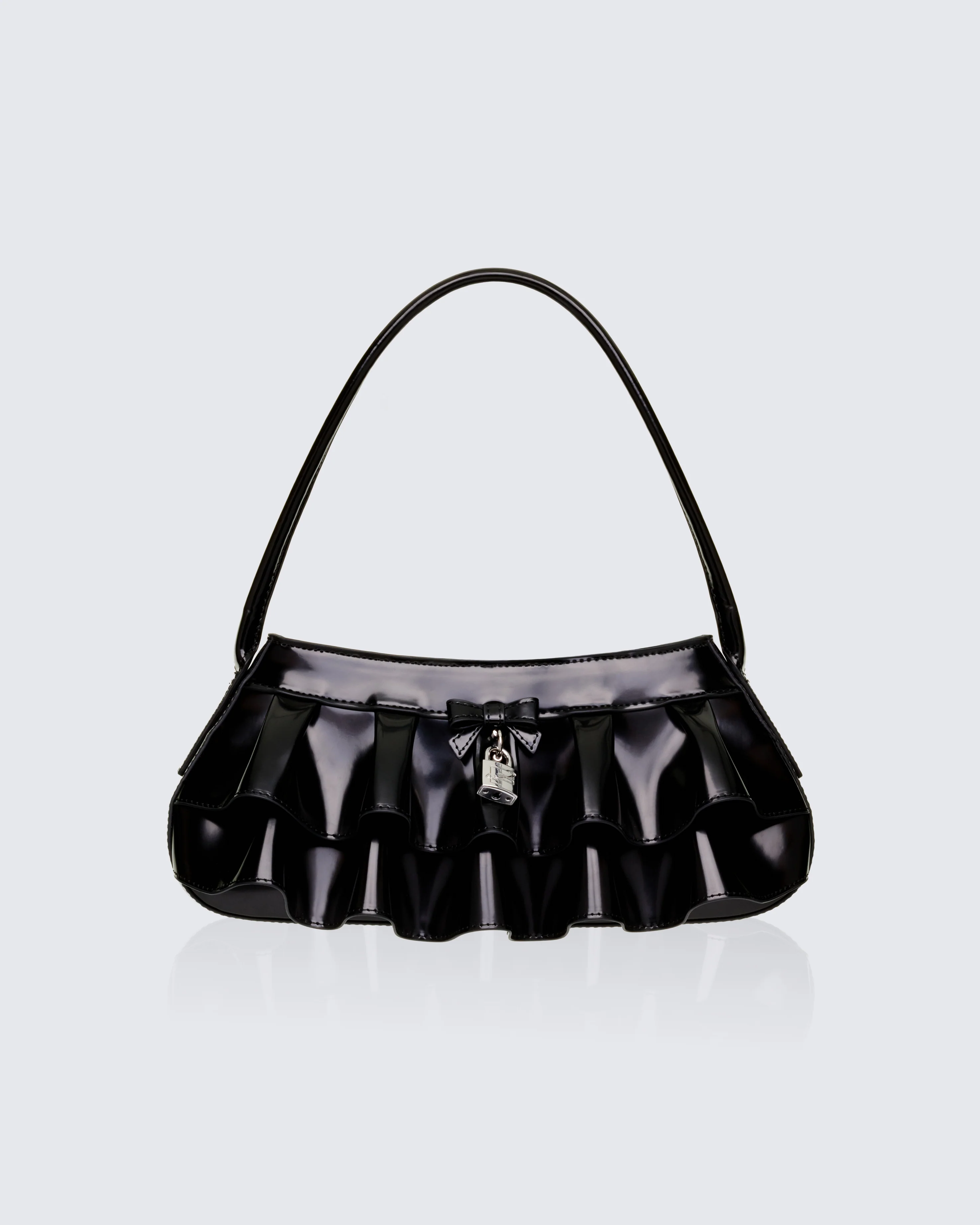 Ardith Black Pleated Skirt Baguette