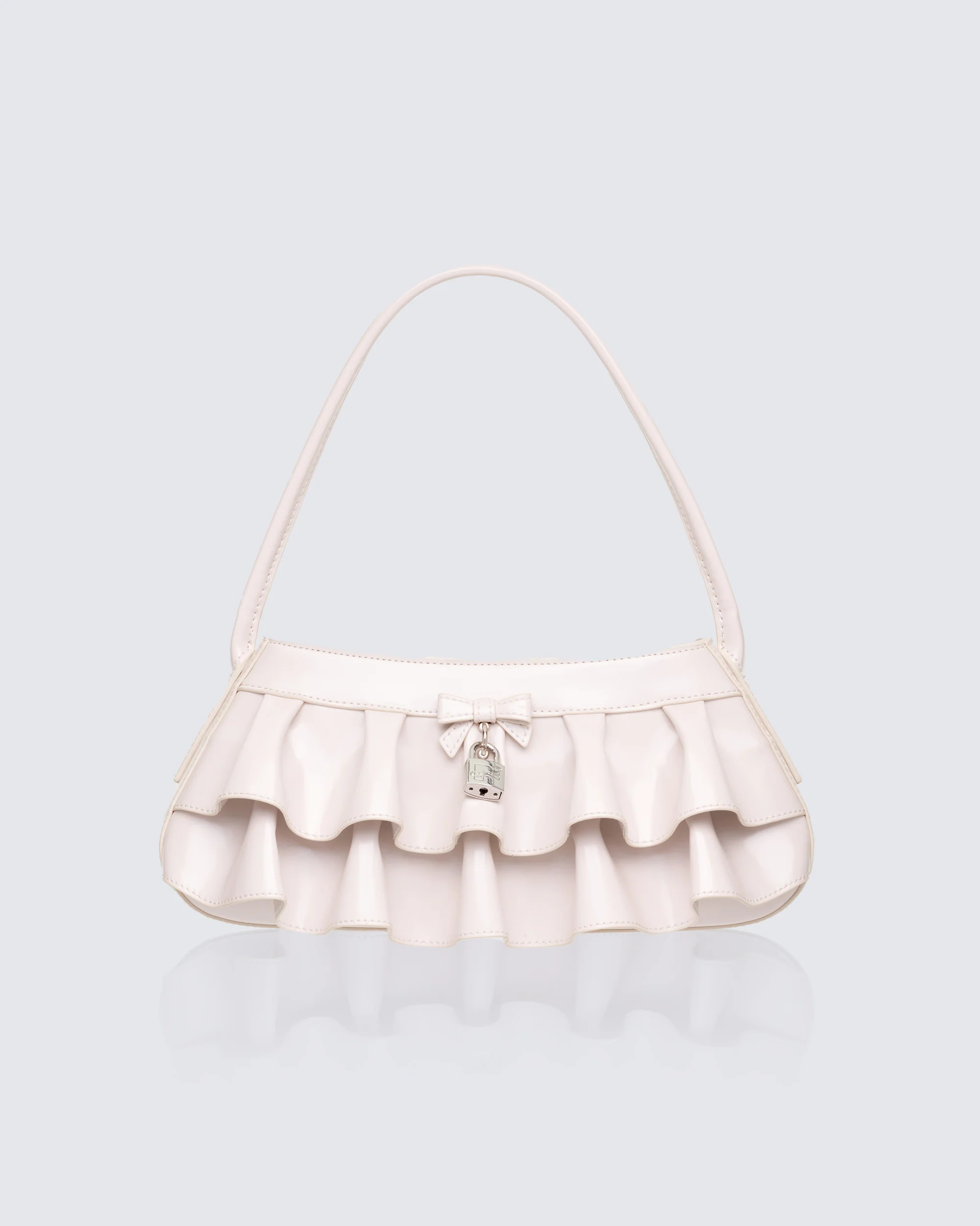 Ardith White Pleated Skirt Baguette